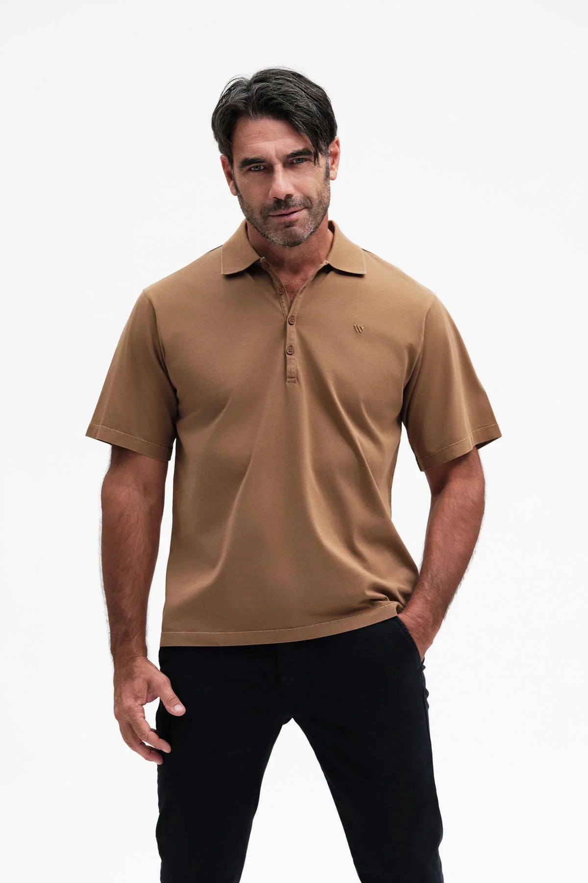 White Wise POLO 5 BOTTONI WASHED COTTON - WU31162