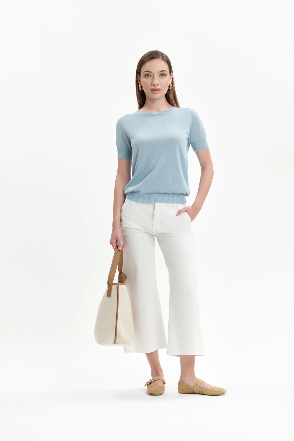 White Wise PANTALONI AMPI TASCA AMERICA GABARDINA - WW31411