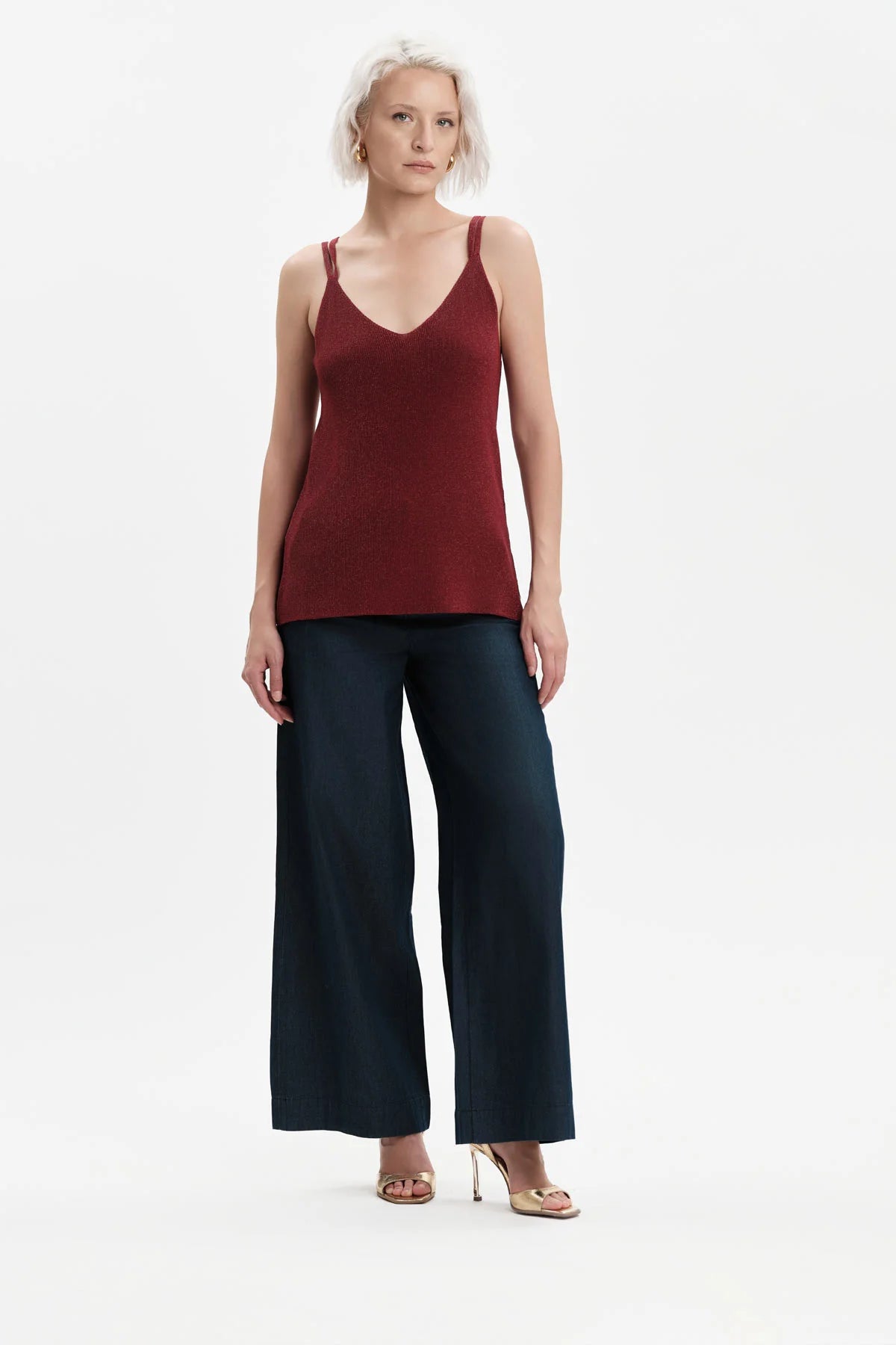 White Wise PANTALONI AMPI IN CHAMBRAY - WW31251