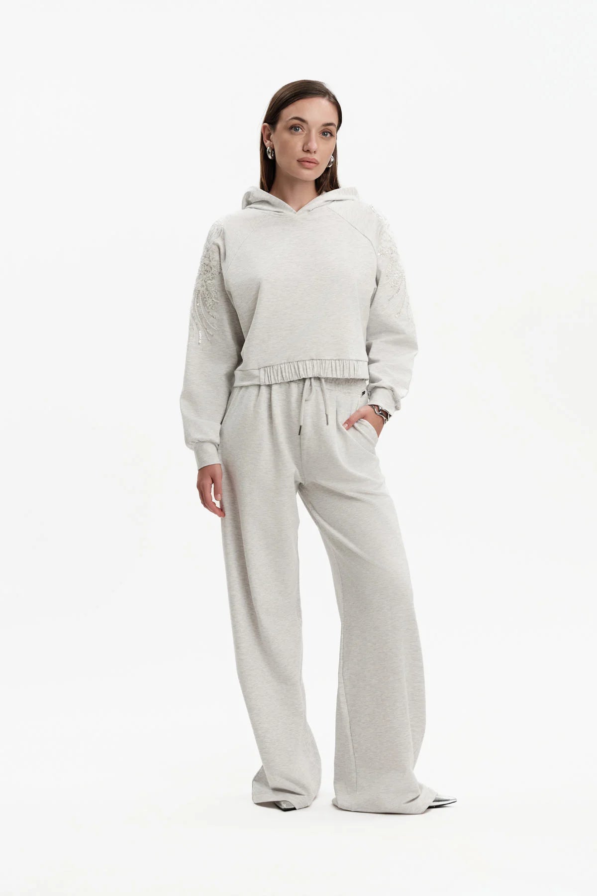 White Wise PANTALONI CON PINCES IN FELPA - WW31133