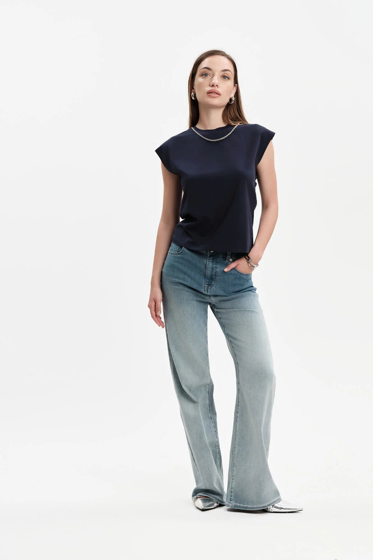 White Wise T-SHIRT CON CATENA - WW31153