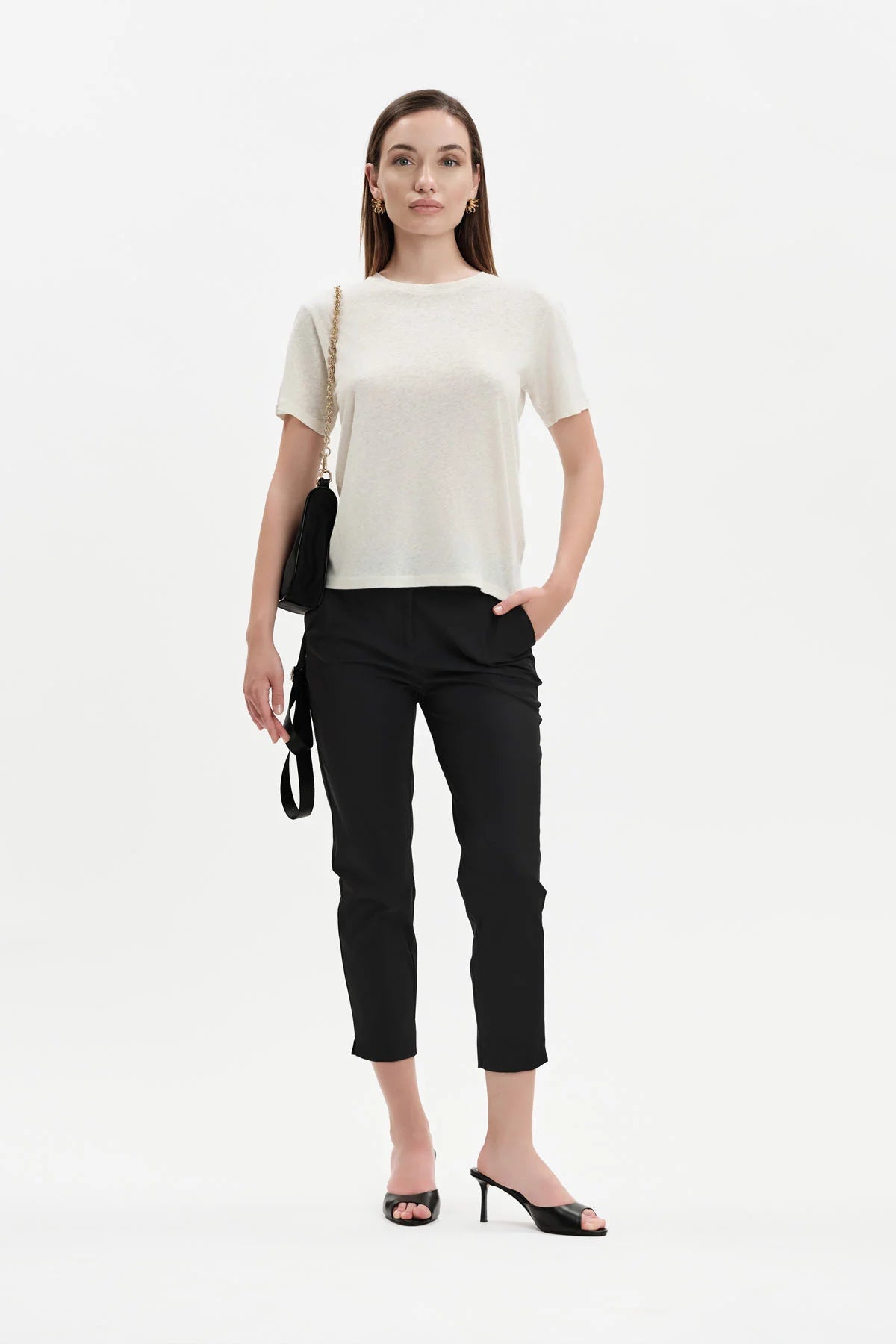 White Wise PANTALONI CON SPACCHETTO IN TESSUTO TECNICO - WW31416