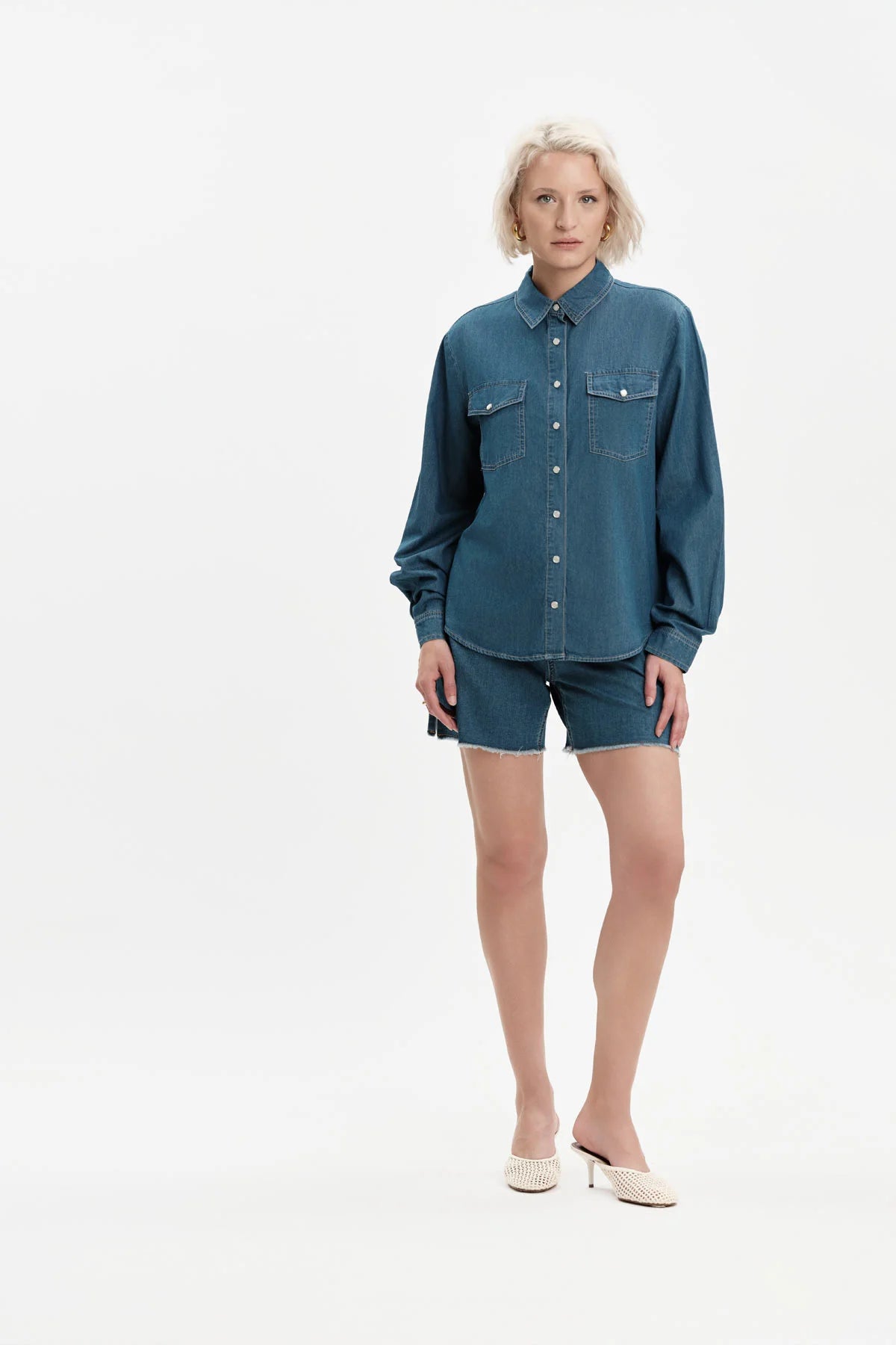 White Wise CAMICIA IN CHAMBRAY - WW31255