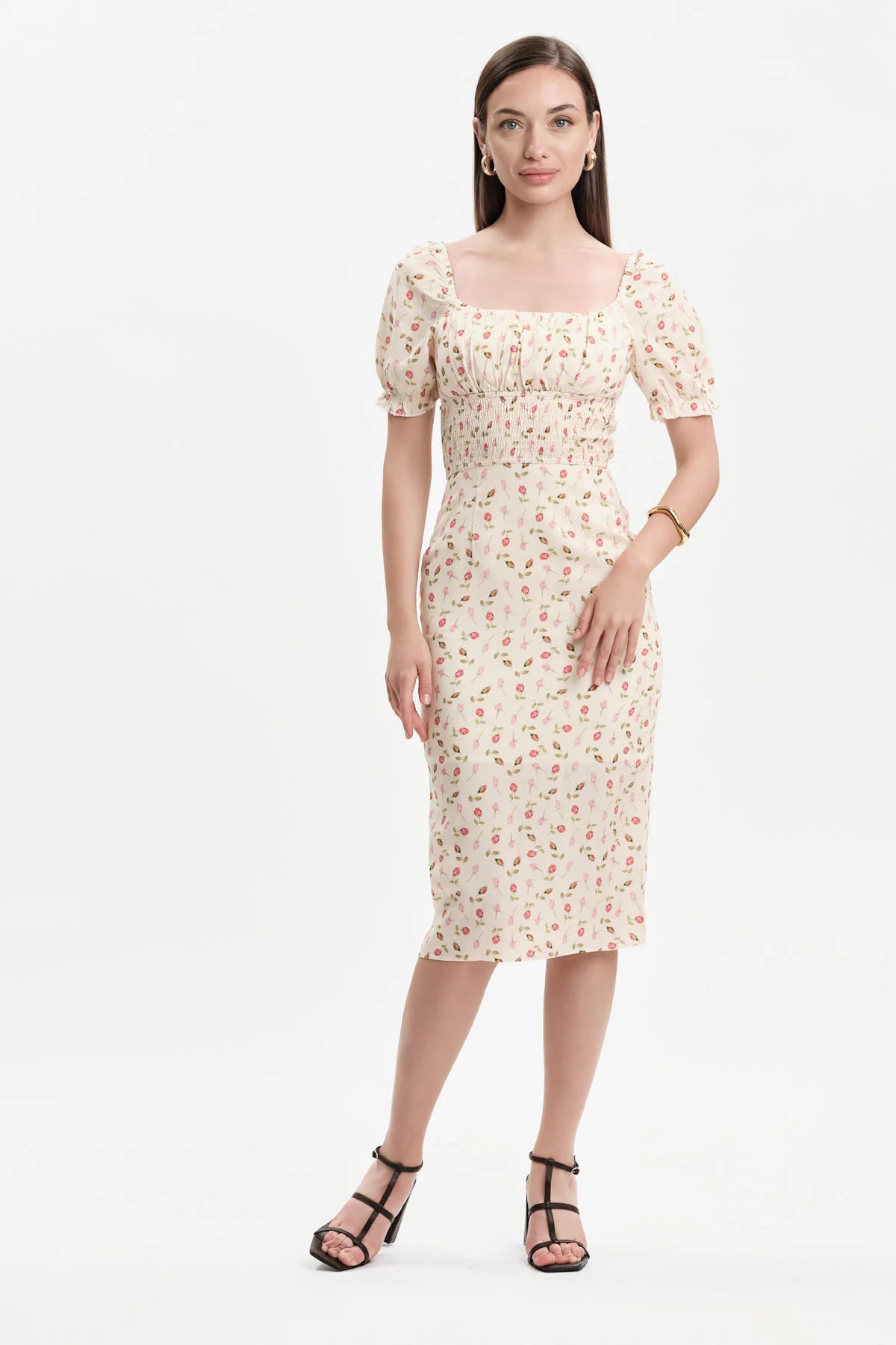 White Wise ABITO MIDI FANTASIA FLOREALE - WW31537