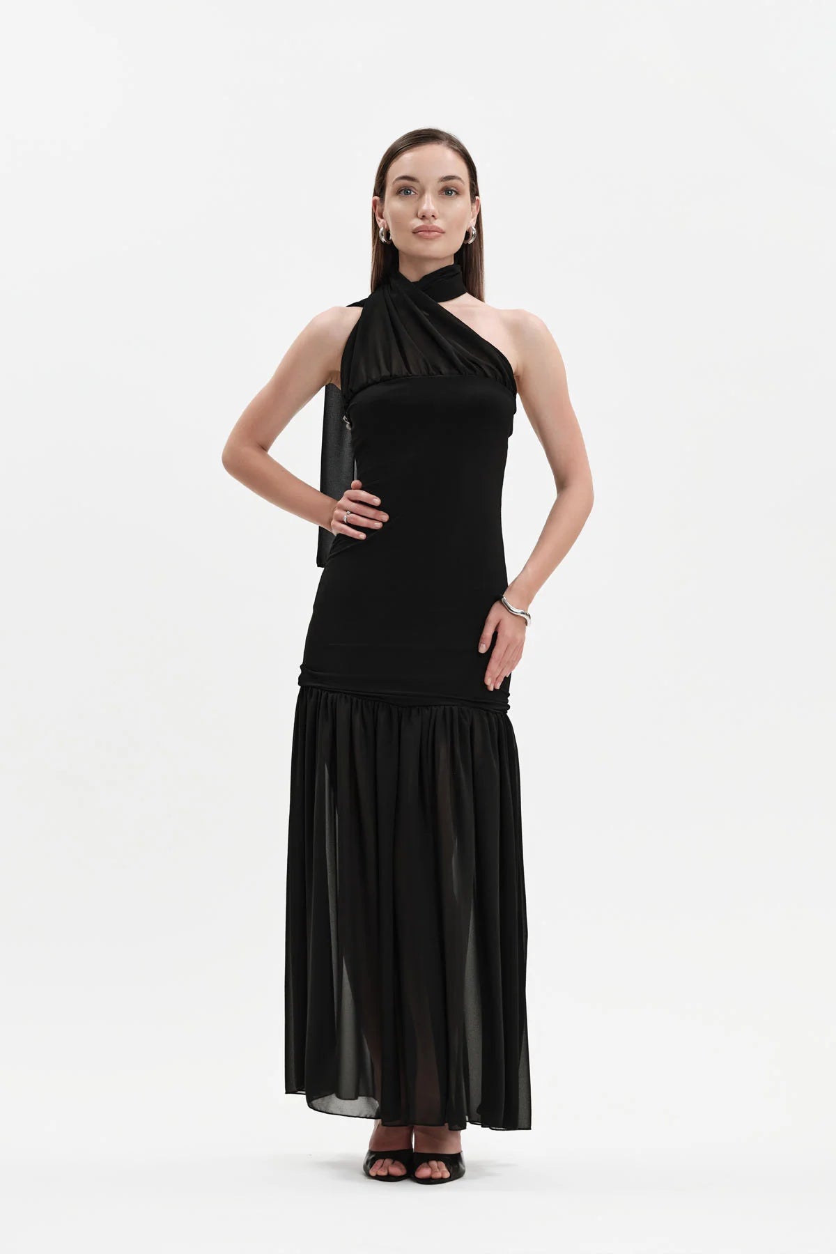 White Wise ABITO CON GONNA IN GEORGETTE - WW31663