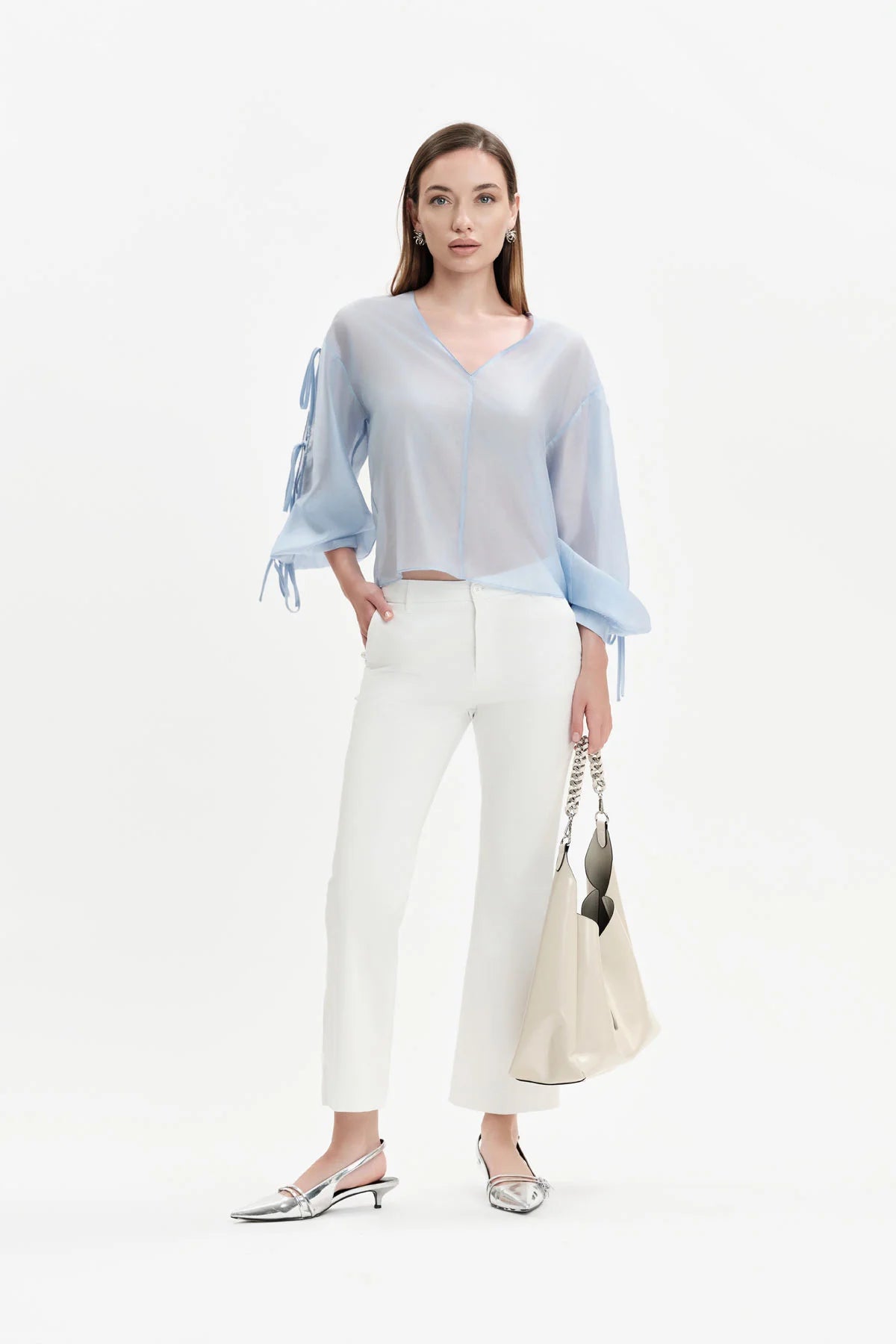 White Wise CAMICIA IN MUSSOLA CON FIOCCHETTI - WW31713