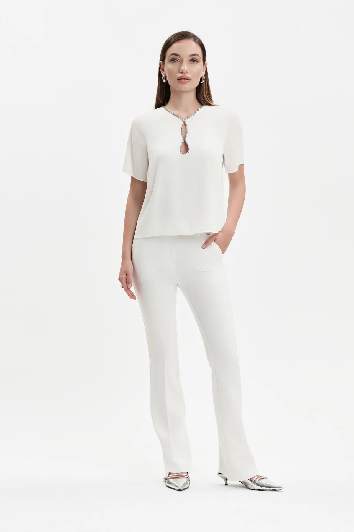 White Wise CASACCA SCOLLO STRASS - WW31725