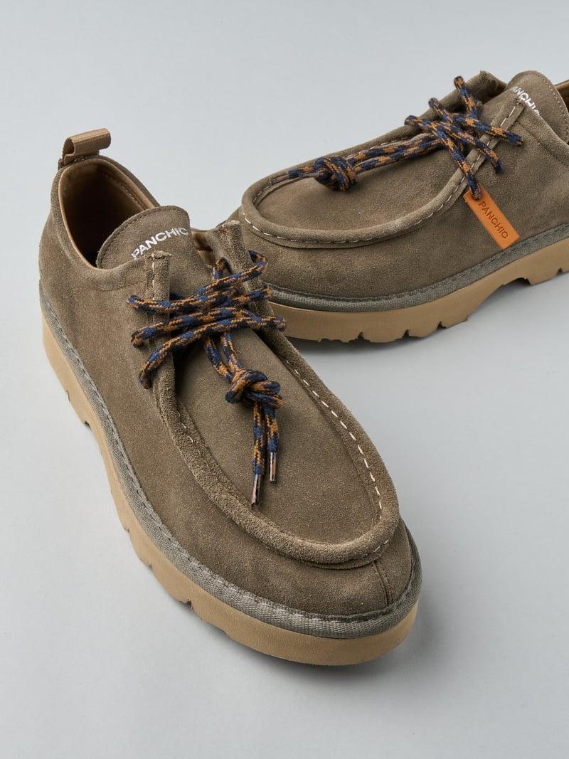 scarpa allacciata p009 uomo in camoscio foderato in microfibra P09 LACE-UP SHOESUEDE MICROFIBRE LININGBROWN STONE PANCHIC