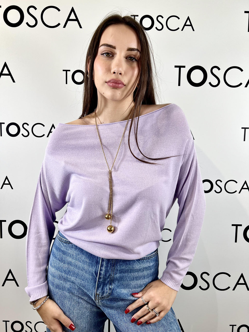 maglia scollo a barca kontatto 