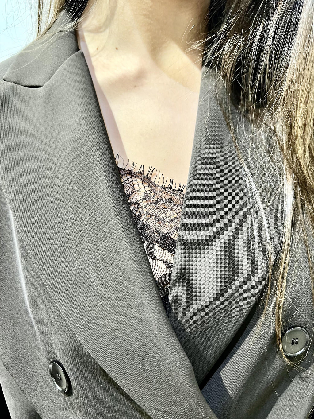 sottoveste in pizzo con spacco kontatto YM2020NMARRONE KONTATTO