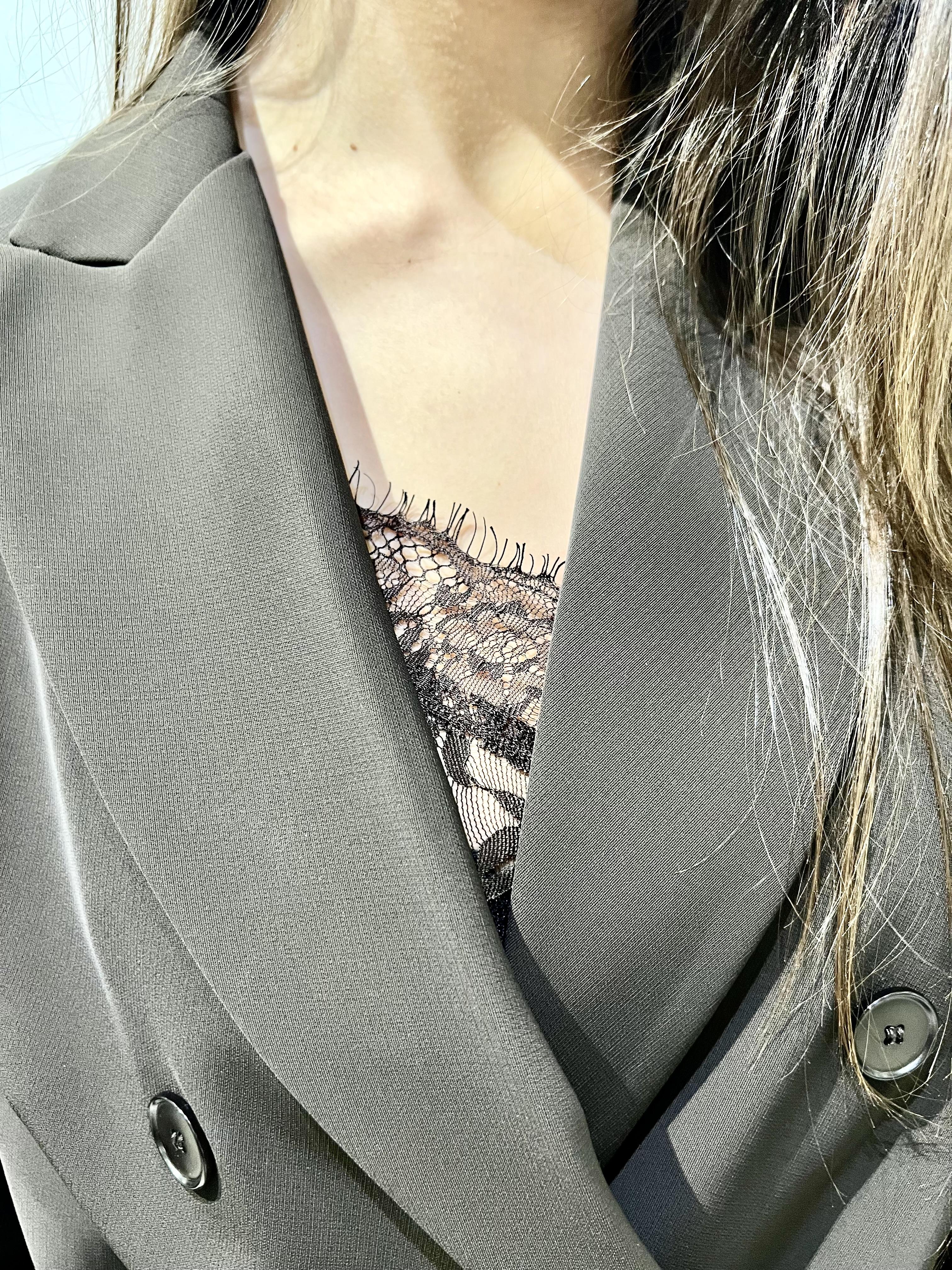 sottoveste in pizzo con spacco kontatto YM2020NMARRONE KONTATTO