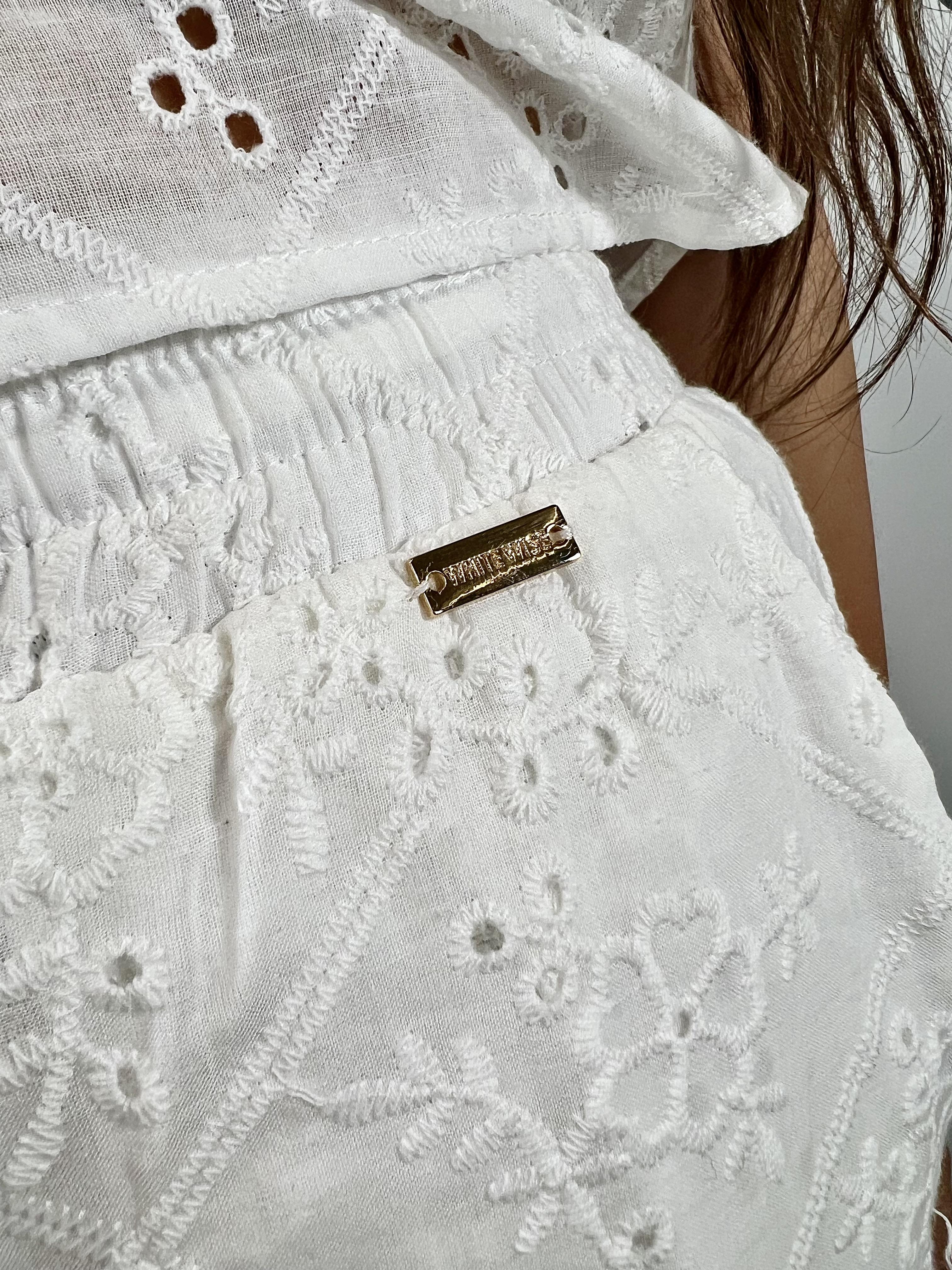 pantaloni con coulisse sangallo white wise 