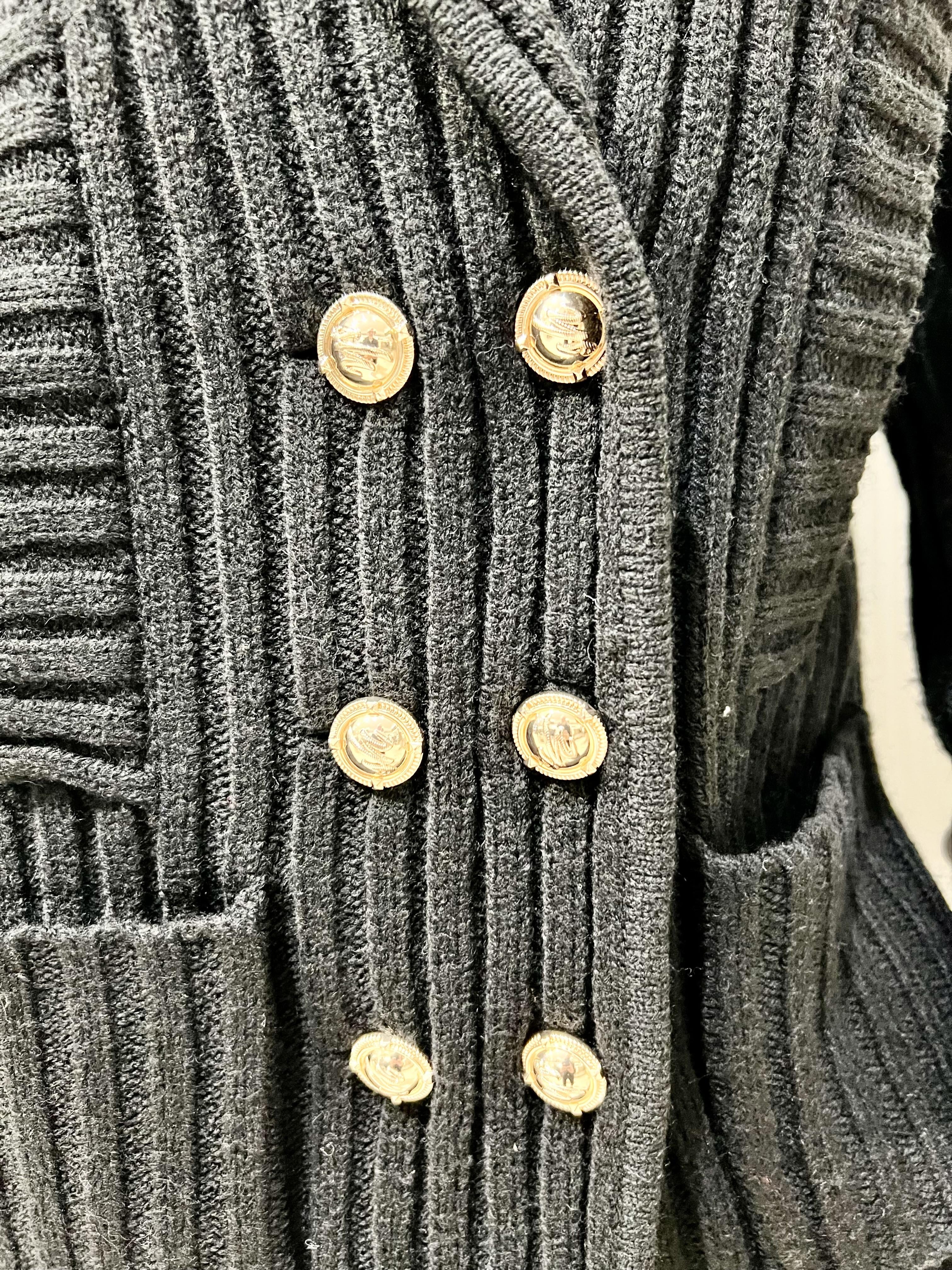 giacca maglia doppiopetto a coste silvian heach GPA25291GCNERO SILVIAN HEACH