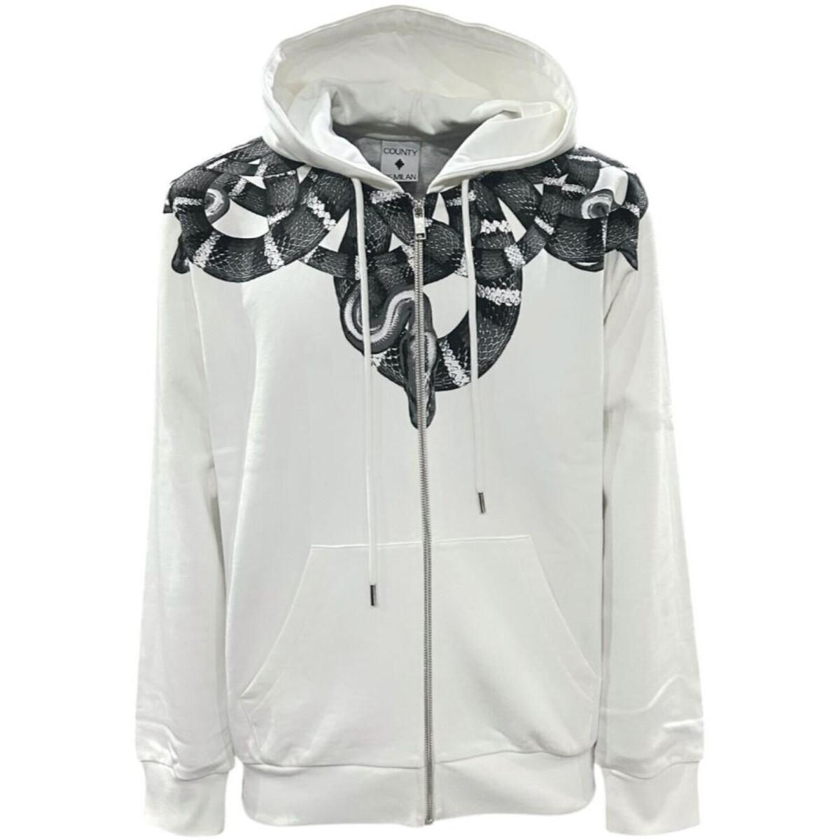 hoodie mant stampa serpenti F5CAMASH042CREMA COUNTY OF MILAN MARCELO BURLON