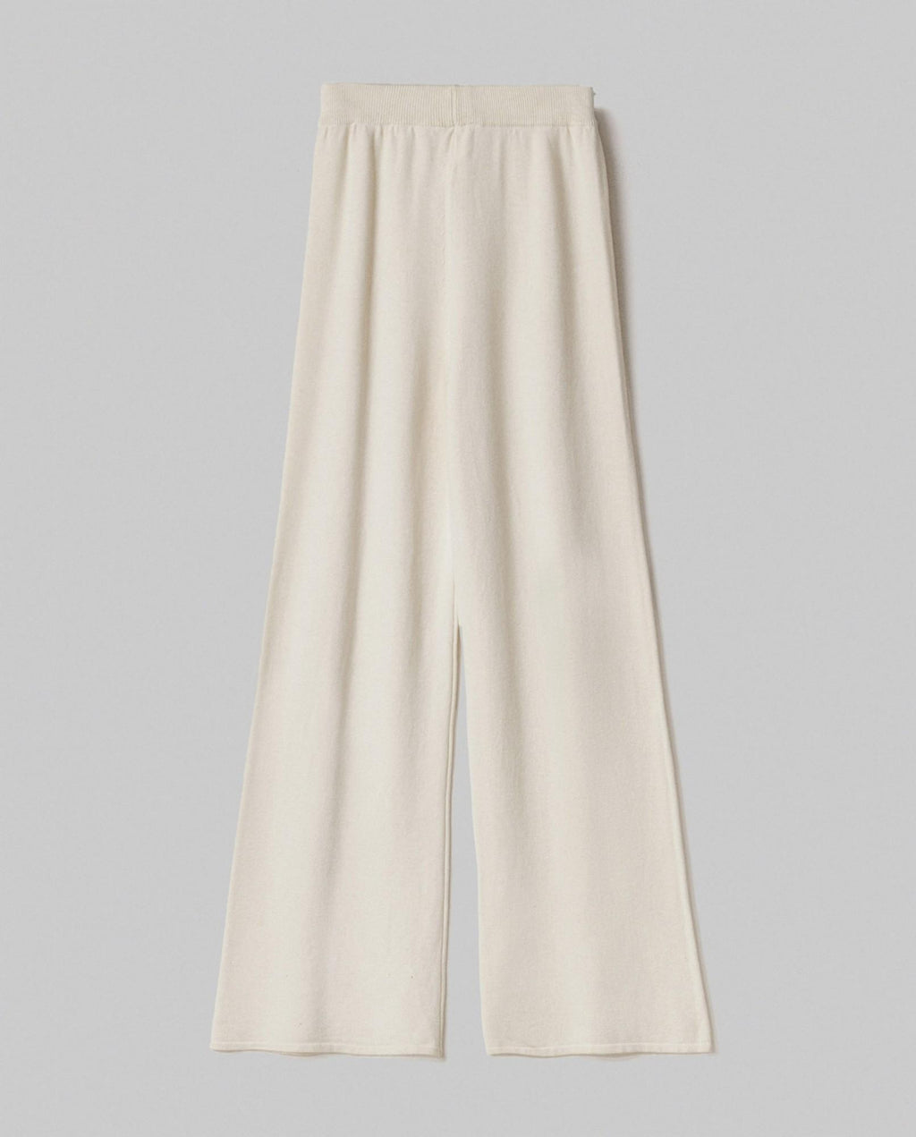 pantalone in maglia a palazzo con nervature bianco burro hinnominate 