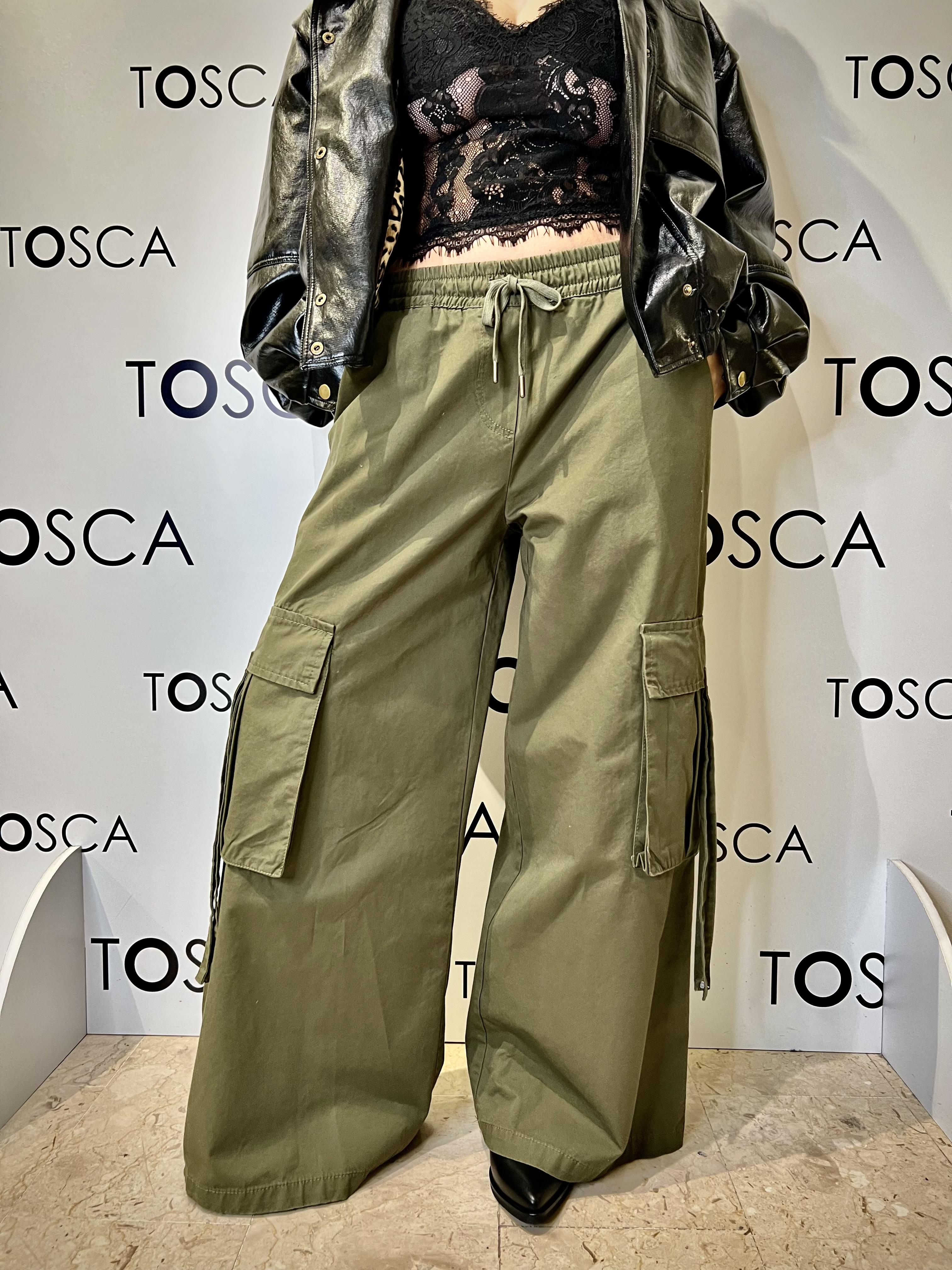 pantalone cargo tensione in W25P473VERDE TENSIONE IN