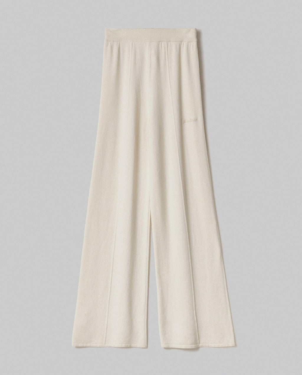 pantalone in maglia a palazzo con nervature bianco burro hinnominate 