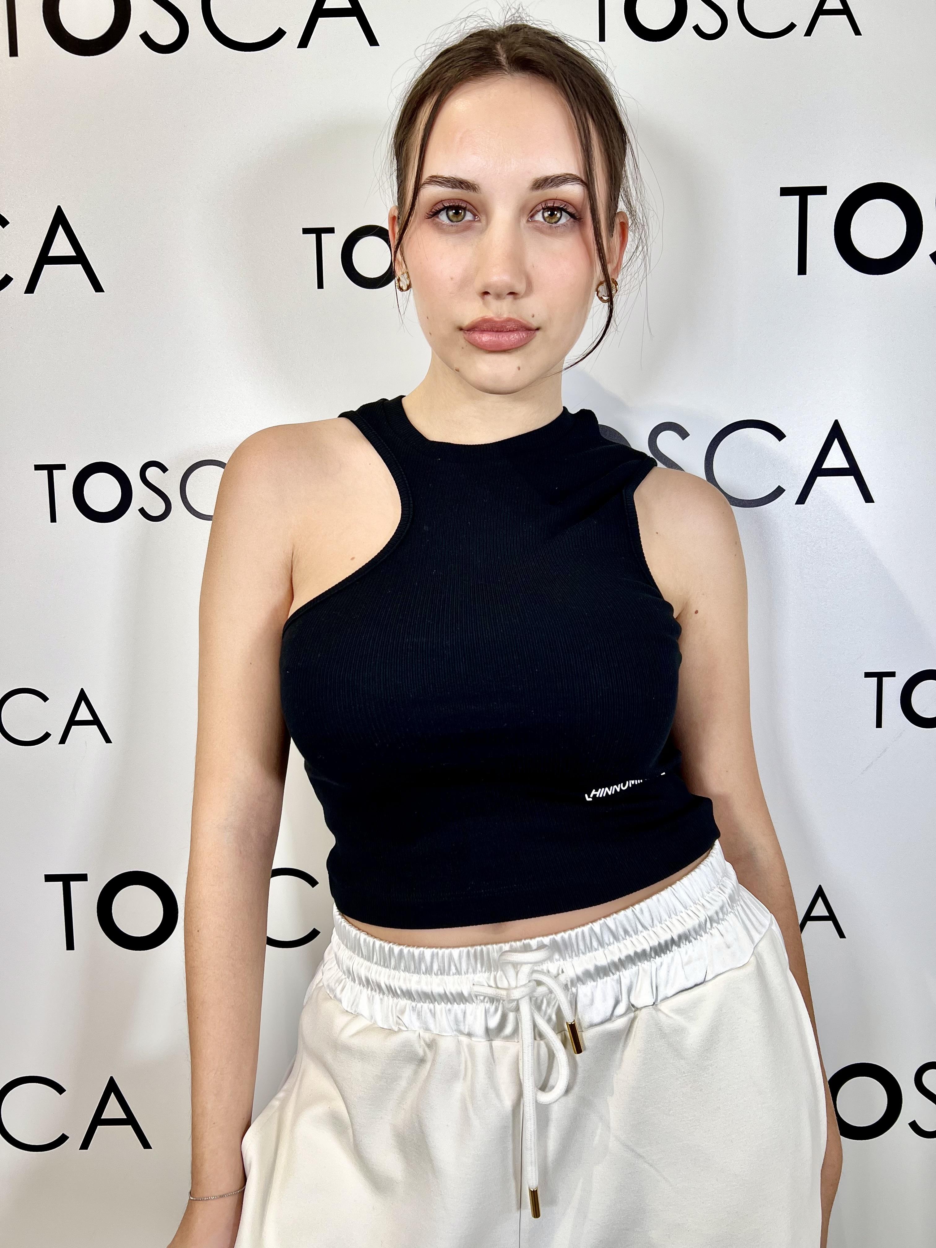 top in costina con apertura  hinnominate 