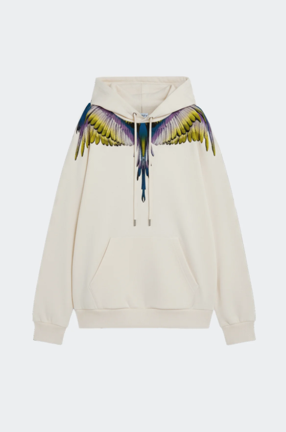 hoodie mant stampa aquila F5CAMAHS030CREMA COUNTY OF MILAN MARCELO BURLON