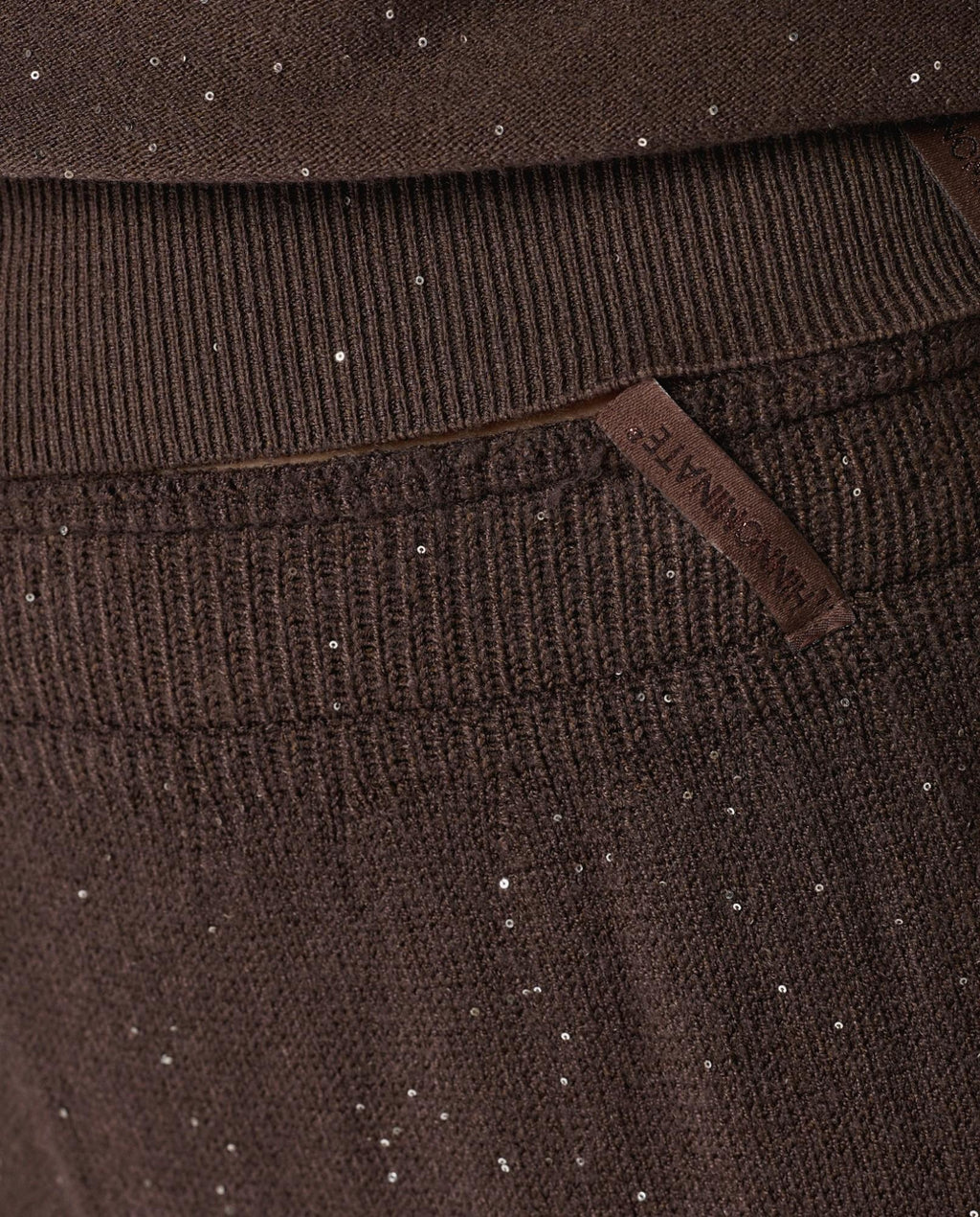 pantalone dritto in maglia con paillettes hinnominate 