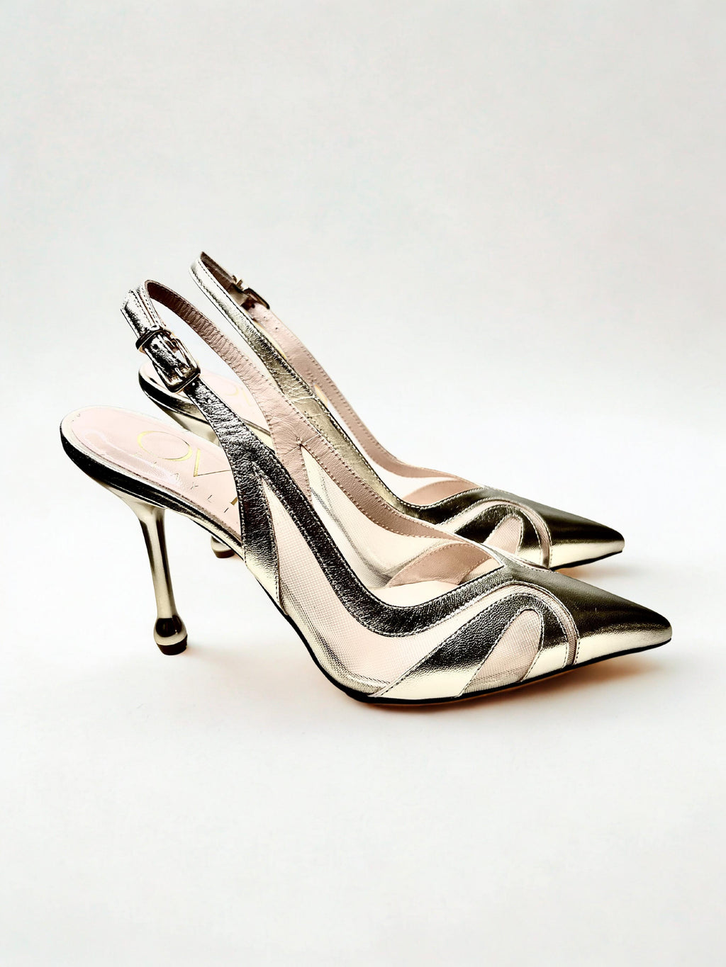 slingback in laminato e rete EG2009ORO OVYÈ