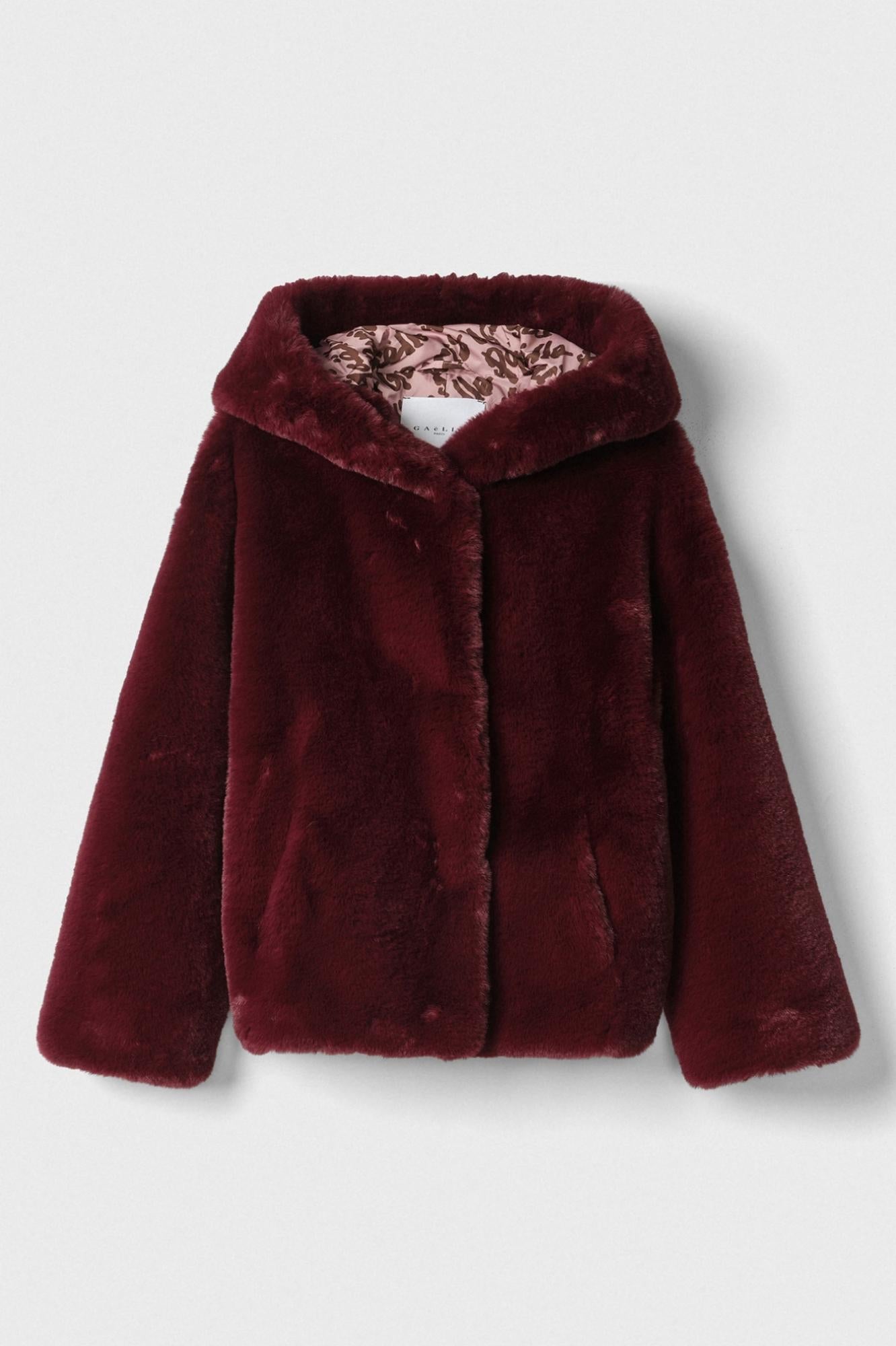pelliccia manica lunga con cappuccio gaëlle paris GAABW06530MBFI0001BORDEAUX GAELLE