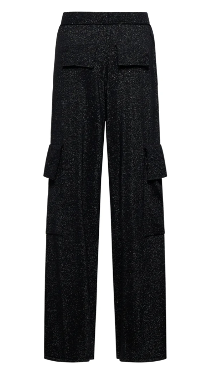 pantaloni cargo neri con tasche applicate  silvian heach 