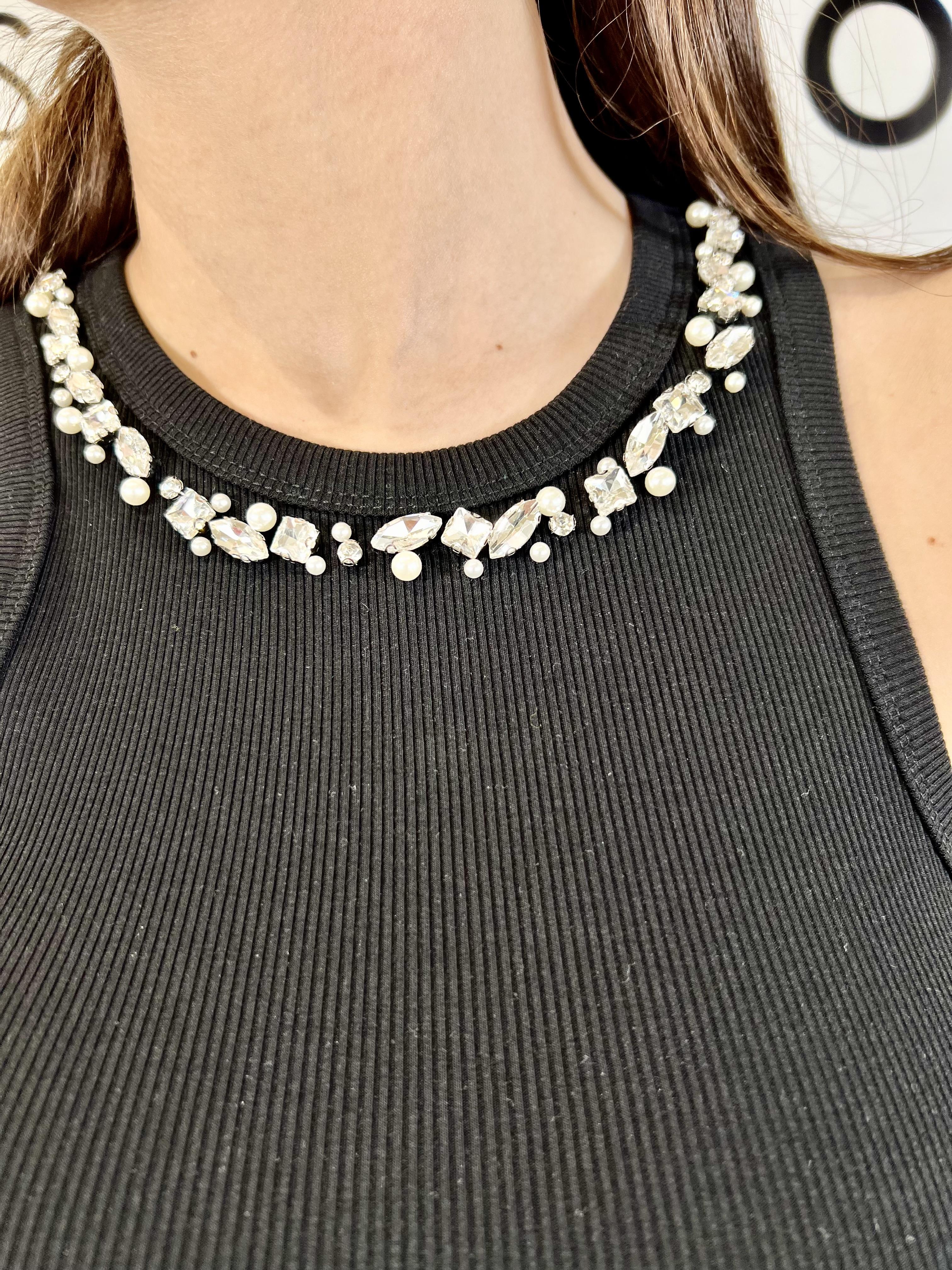 canotta a costine dettgalio gioiello silvian heach GPP2450CNNERO SILVIAN HEACH