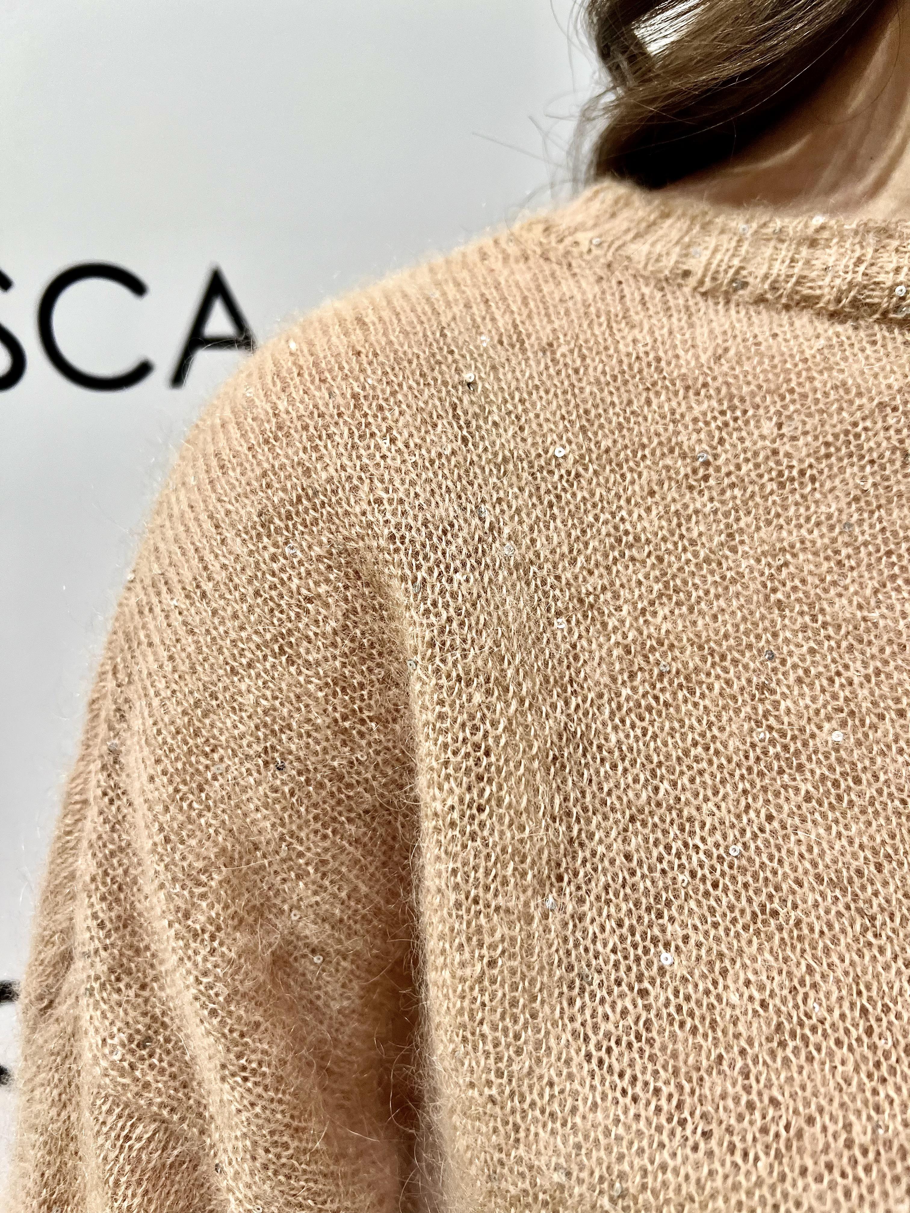 maglia girocollo con paillettes Z38R1098CIPRIA SOUVENIR