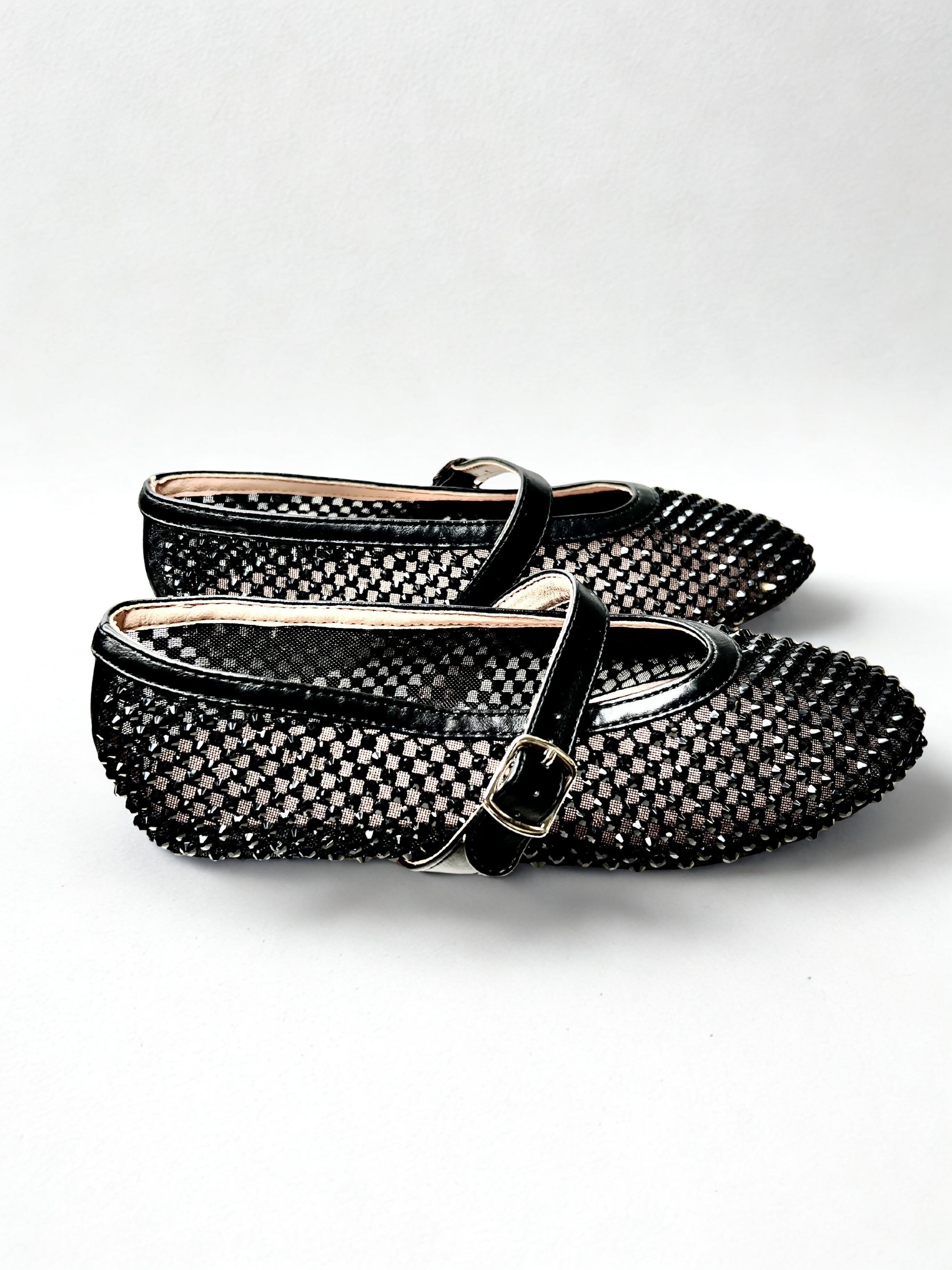 ballerine con strass GD398NERO OVYÈ