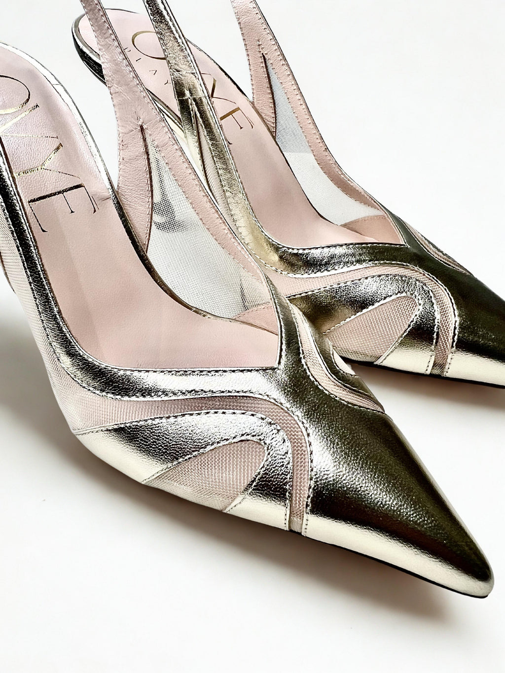 slingback in laminato e rete EG2009ORO OVYÈ