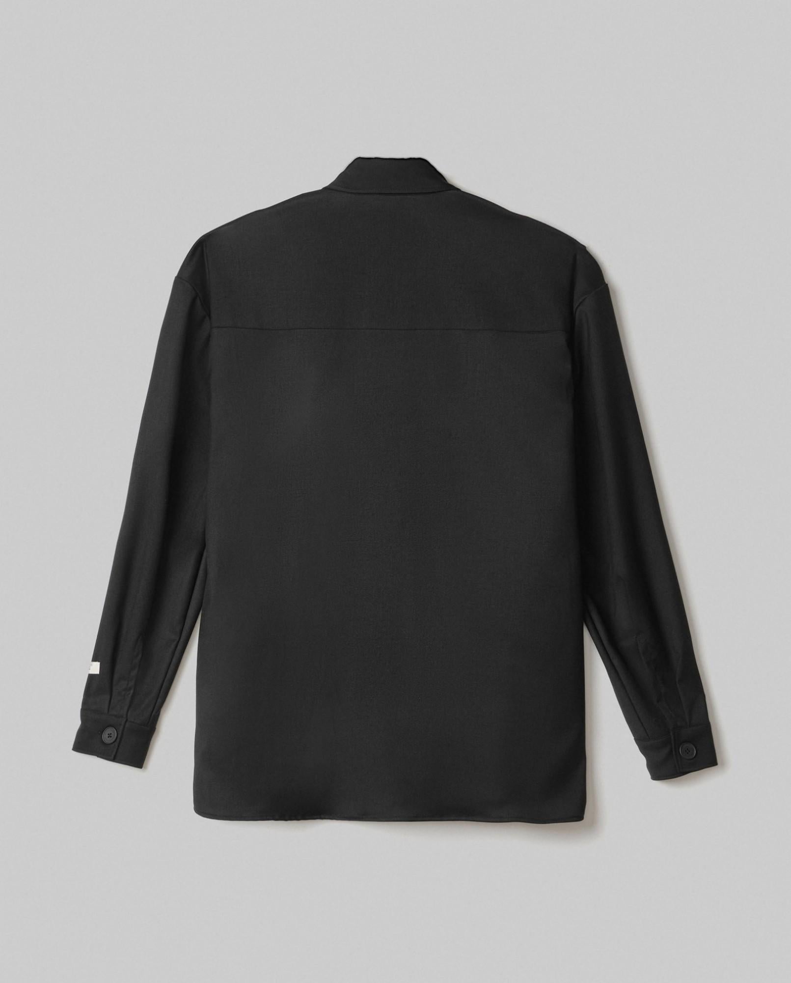 camicia in twill con tasche sul davanti nero hinnominate 