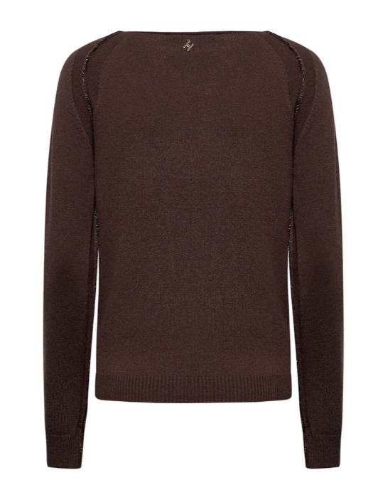 maglia girocollo minimal silvian heach GPA25241MAMARRONE SILVIAN HEACH