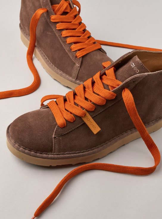 p001 uomo in camoscio foderato in microfibra marrone-arancio bruciato P01 ANKLE BOOT SUEDE FAUX FUR LININGBROWN-BURNT ORANGE PANCHIC