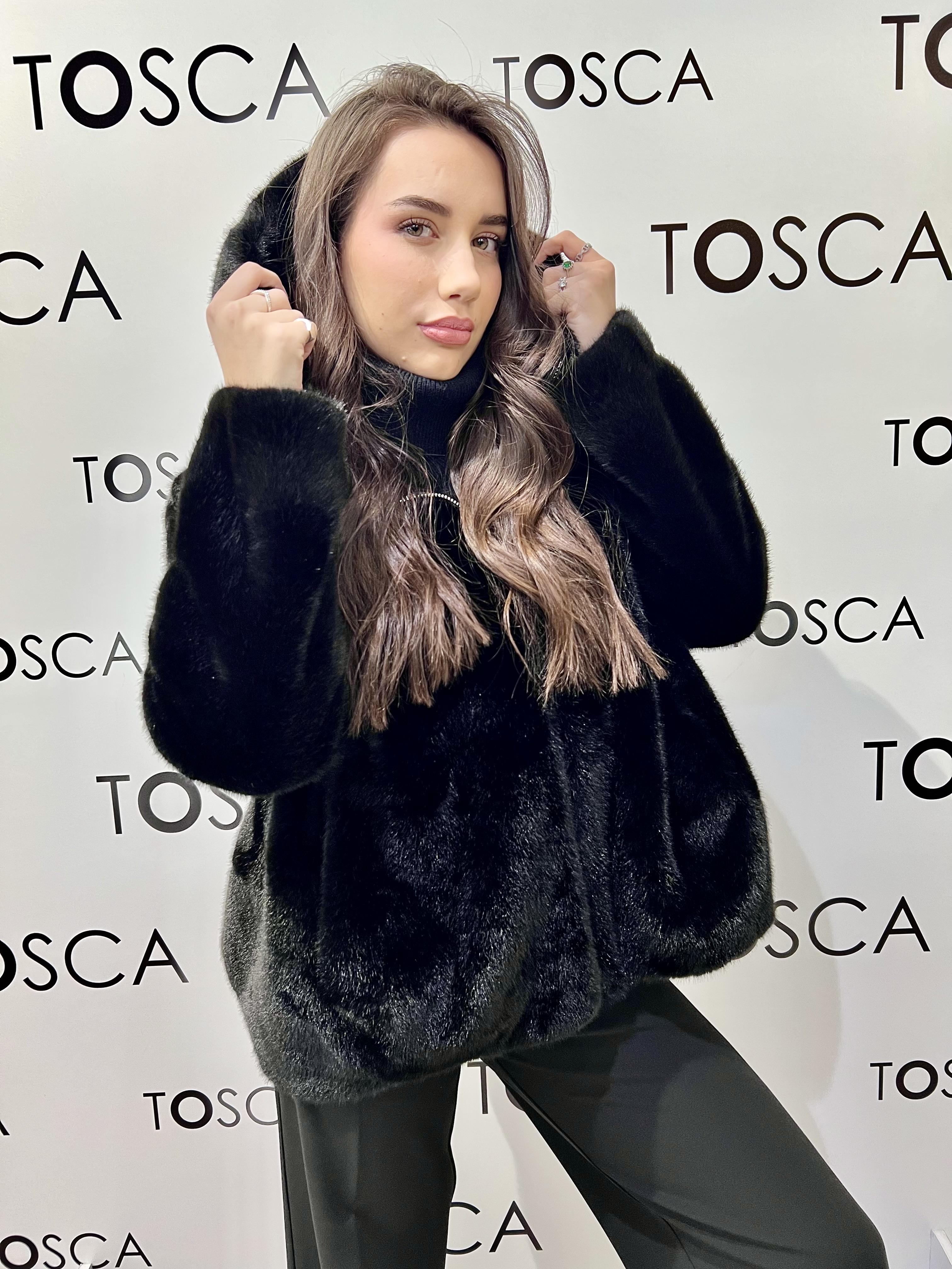 ecopelliccia corta nera ferone.1 S106YBFICANERO FERRONE