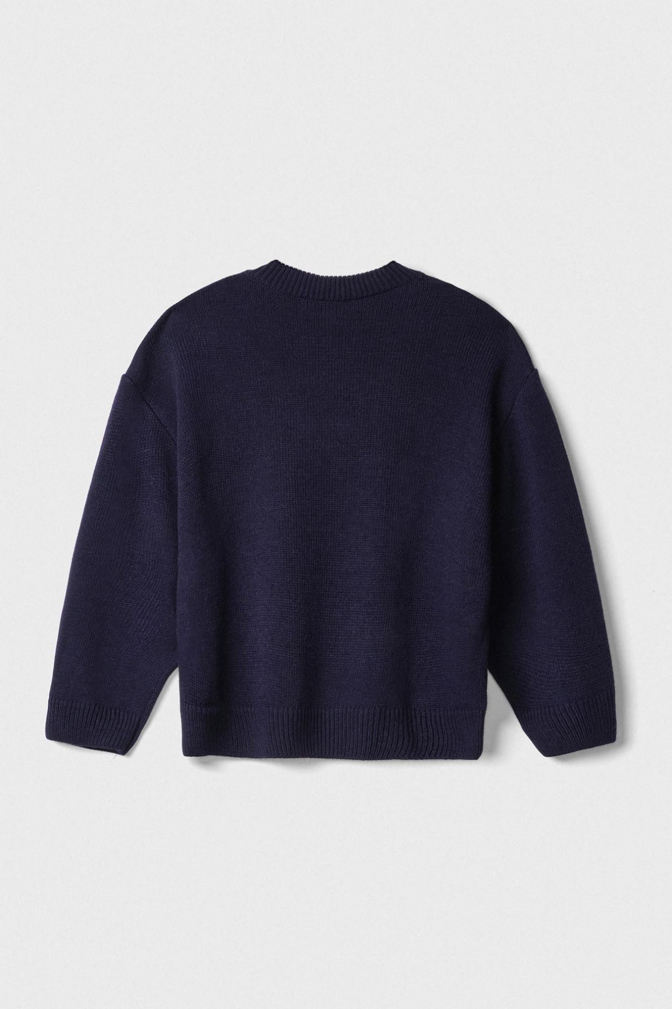 pullover paricollo in maglieria con ricamo logo blu gaëlle paris GAABW07115MBFI0001BLU GAELLE