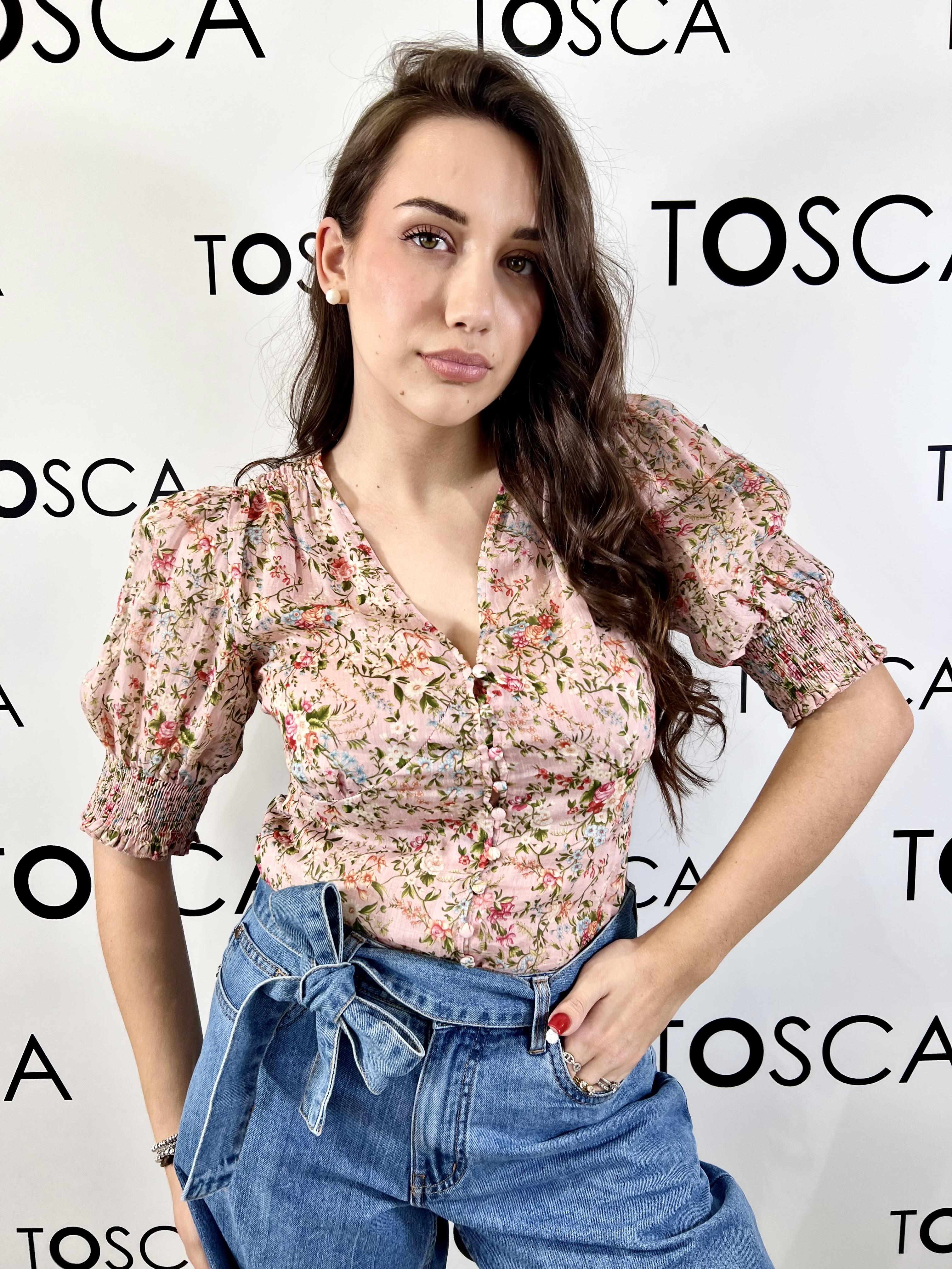 blusa con stampa floreale e design incrociato silvian heach 