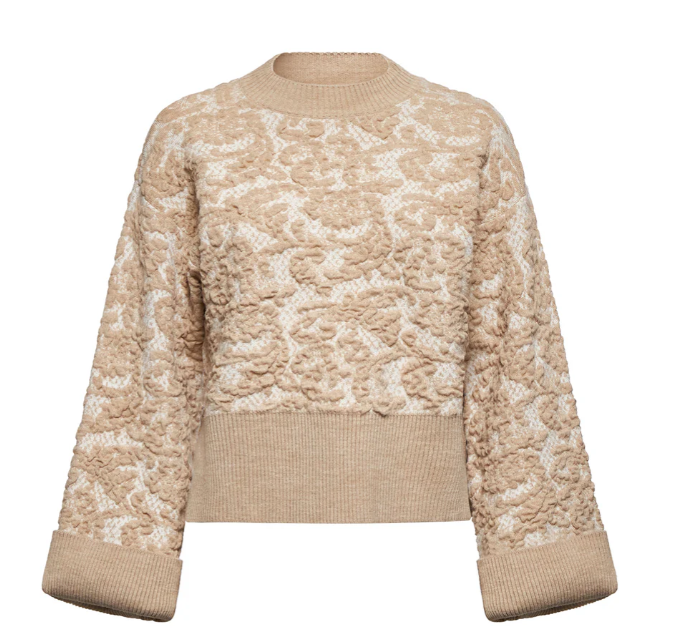 maglia con motivo floreale in rilievo silvian heach GPA25210MABEIGE SILVIAN HEACH