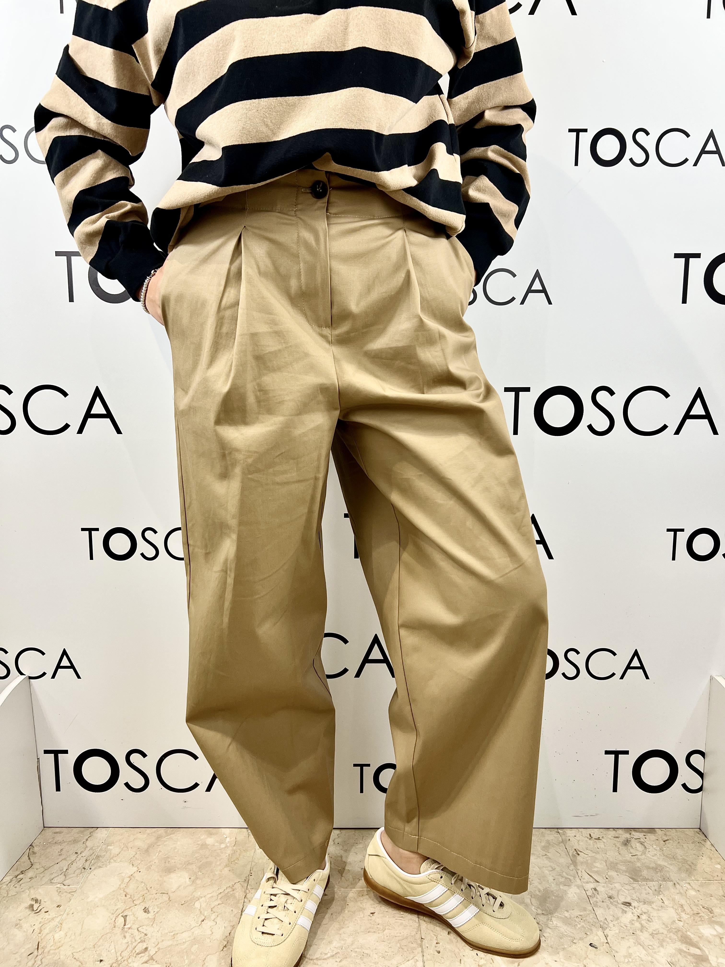 pantaloni in cotone tensione in 