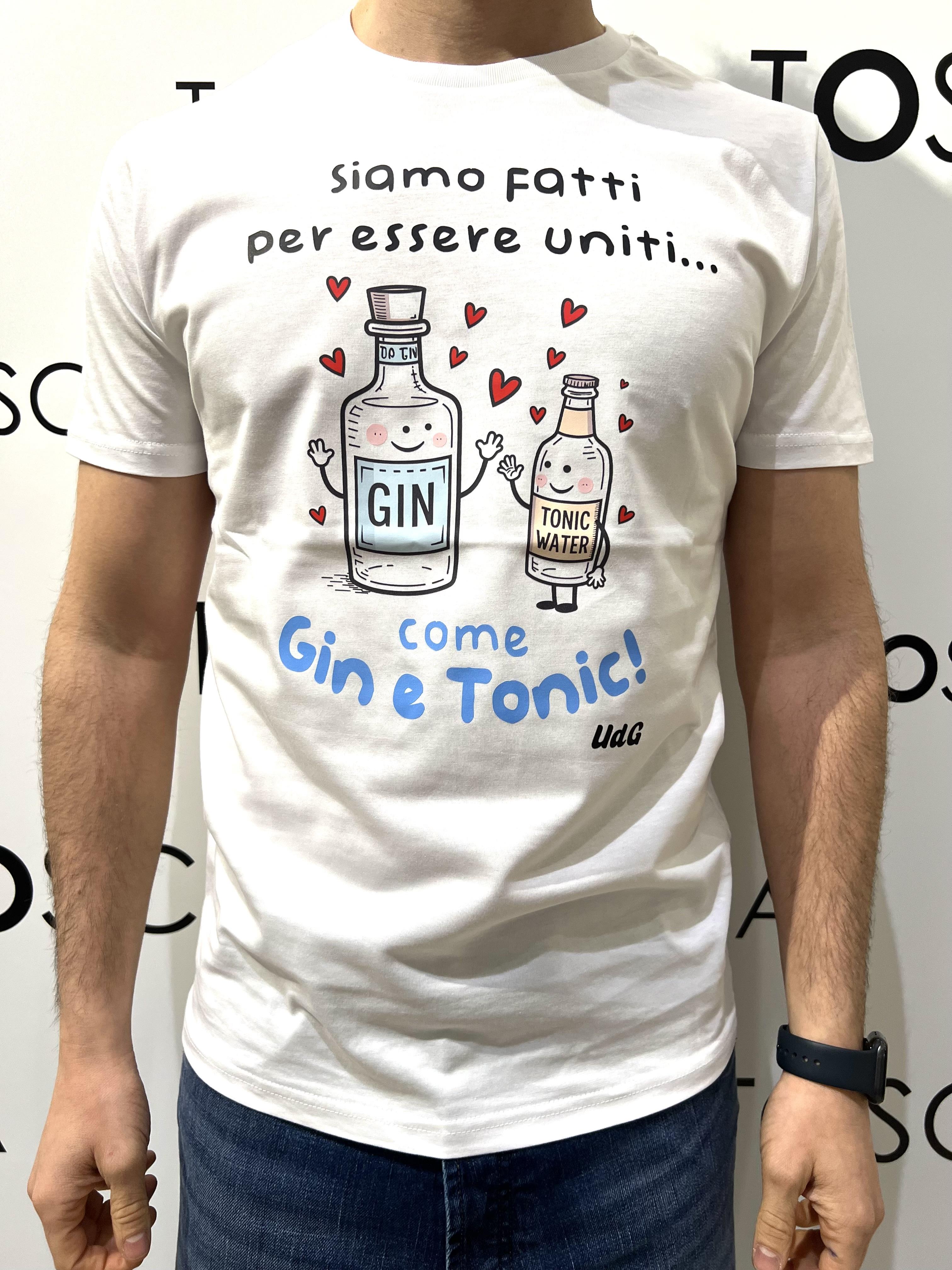 gin t-shirt siamo fatti per essere uniti come gin e tonic GIN T-SHIRTSIAMO FATTI PER ESSERE UNITIBIANCO HICONIKA