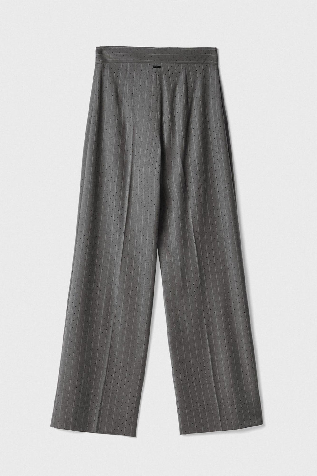 pantalone dritto a vita regular con stiro in piega grigio ferro gaëlle paris 
