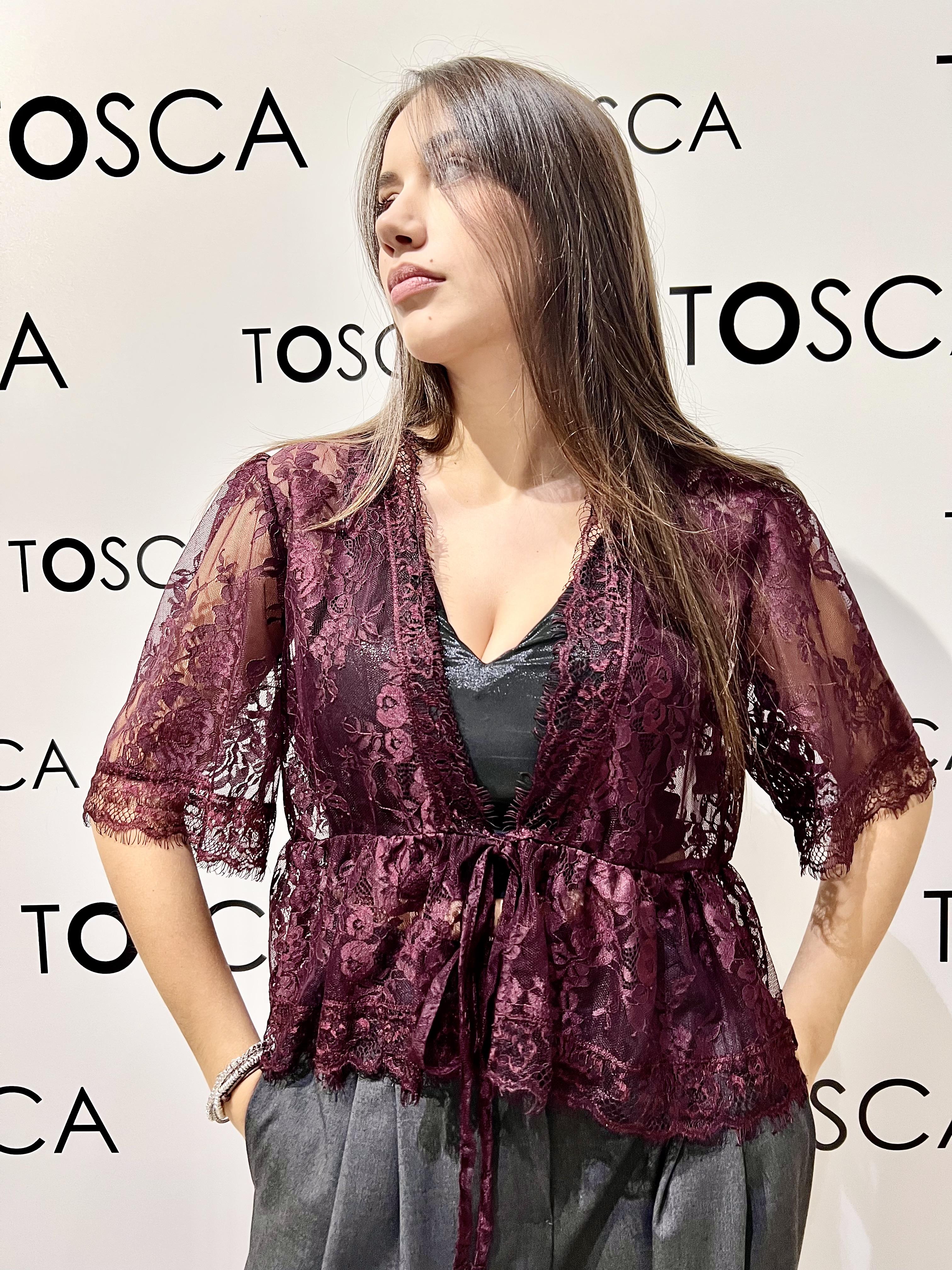 blusa laccio pizzo  kontatto YM2021NBORDEAUX KONTATTO