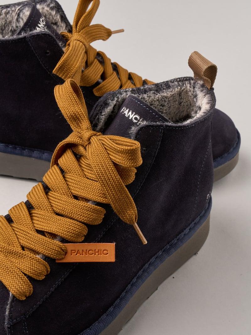 polacchino p001 uomo in camoscio foderato in faux fur blu space-brown sugar.1 P01 ANKLE BOOTSUEDE FAUX FUR LININGSPACE BLUE-BROWN SUGAR PANCHIC