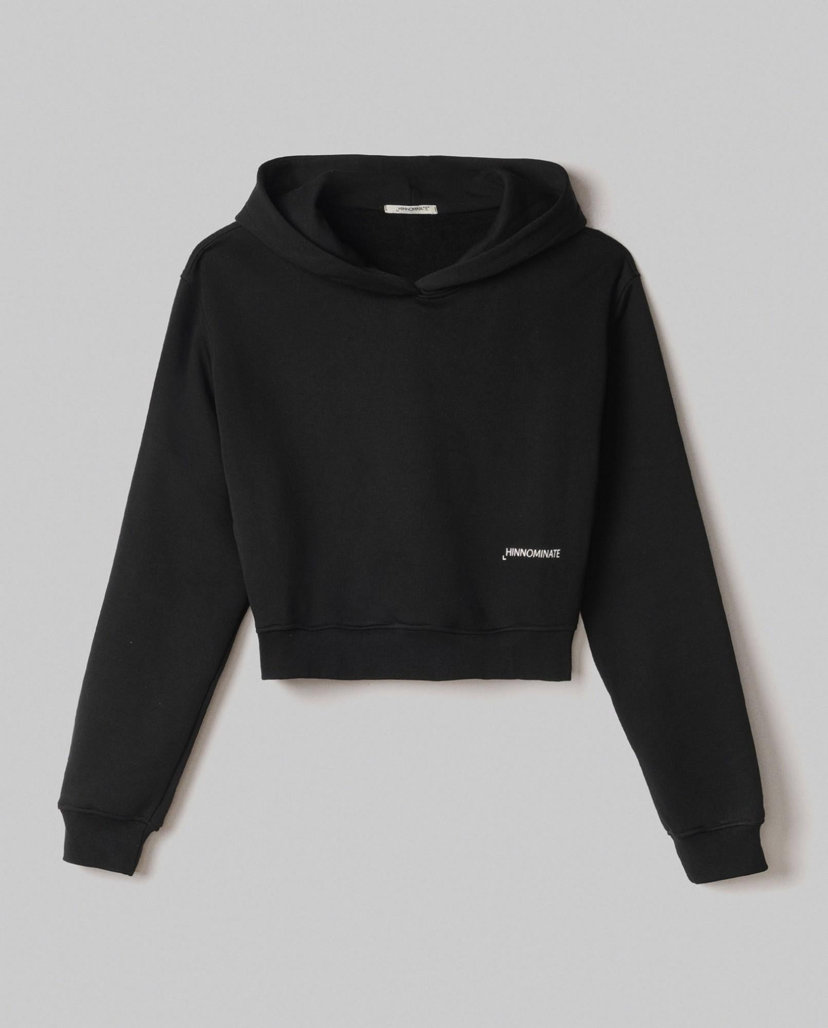 felpa corta cappuccio basica HMABW01935TMTF0012NERO HINNOMINATE