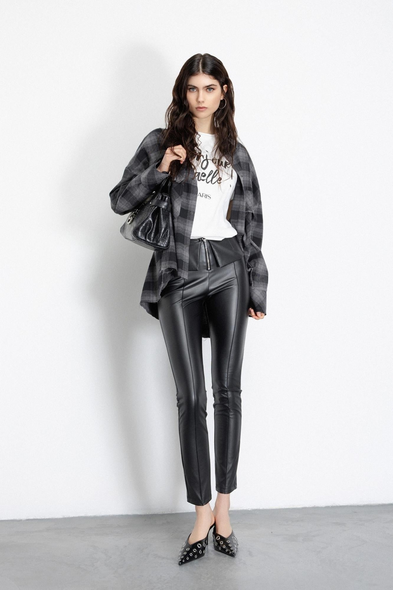 maxi camicia con tasche sul petto grigio ferro gaëlle paris GAABW06804TMTS0144GRIGIO GAELLE