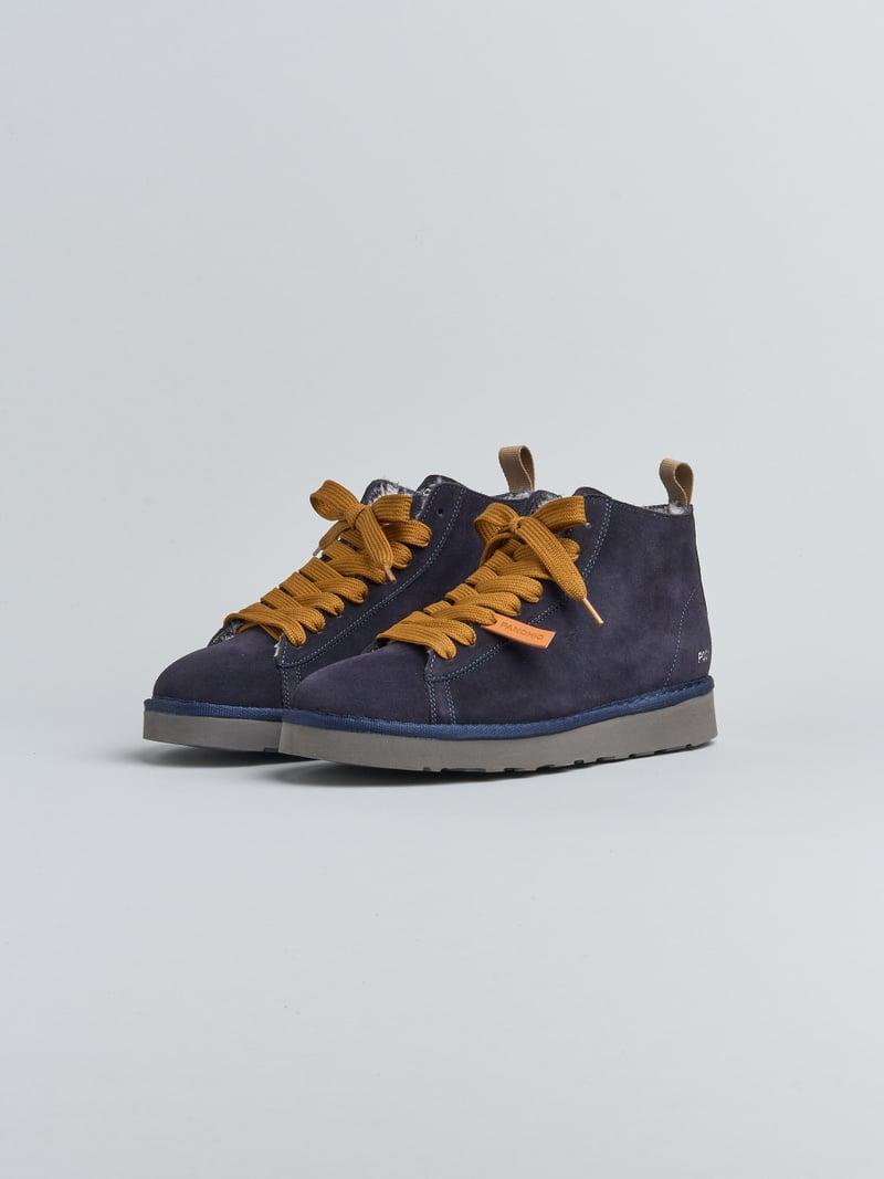 polacchino p001 uomo in camoscio foderato in faux fur blu space-brown sugar.1 P01 ANKLE BOOTSUEDE FAUX FUR LININGSPACE BLUE-BROWN SUGAR PANCHIC