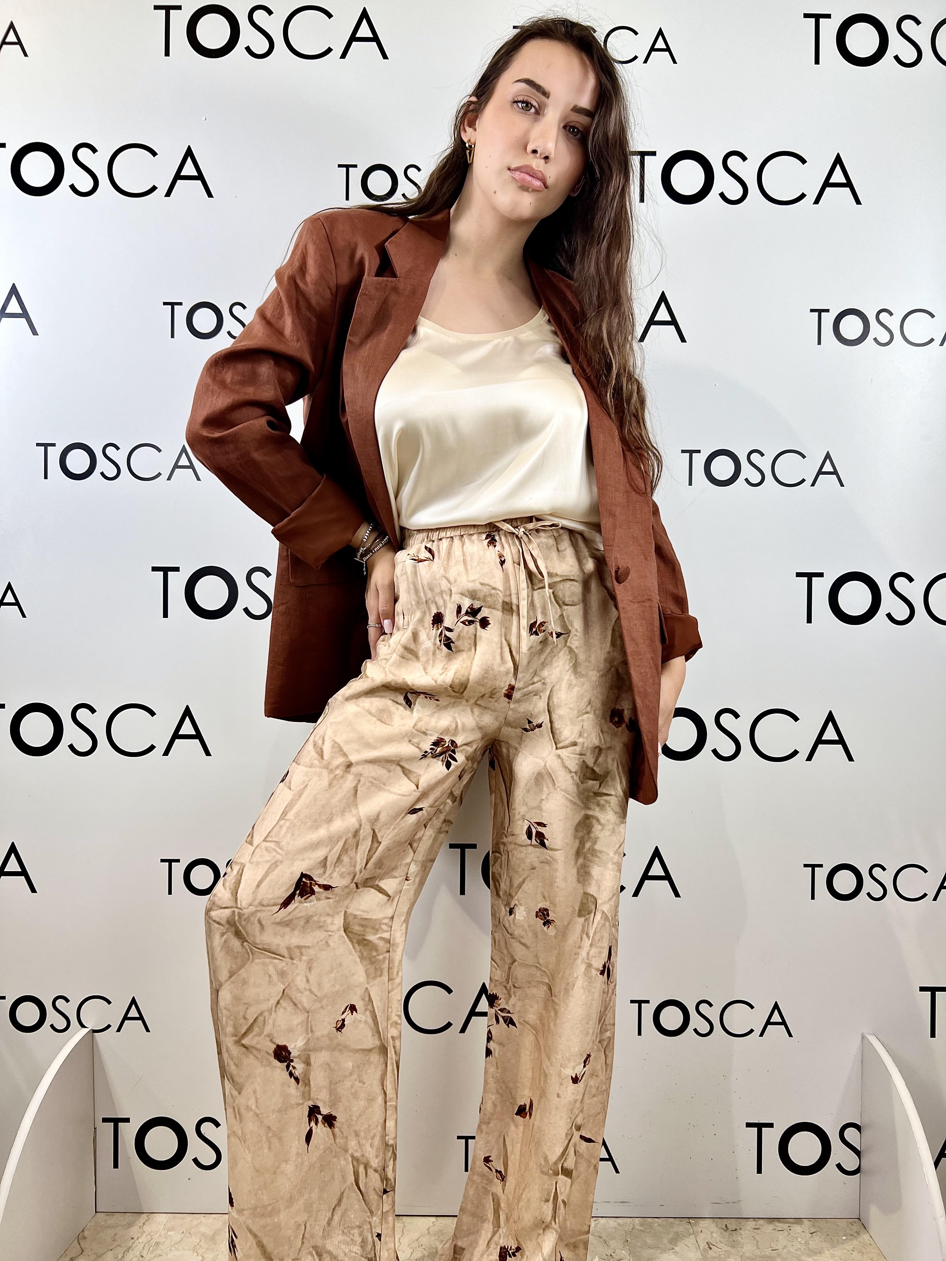 pantaloni con stampa botanica e linea fluida silvian heach 