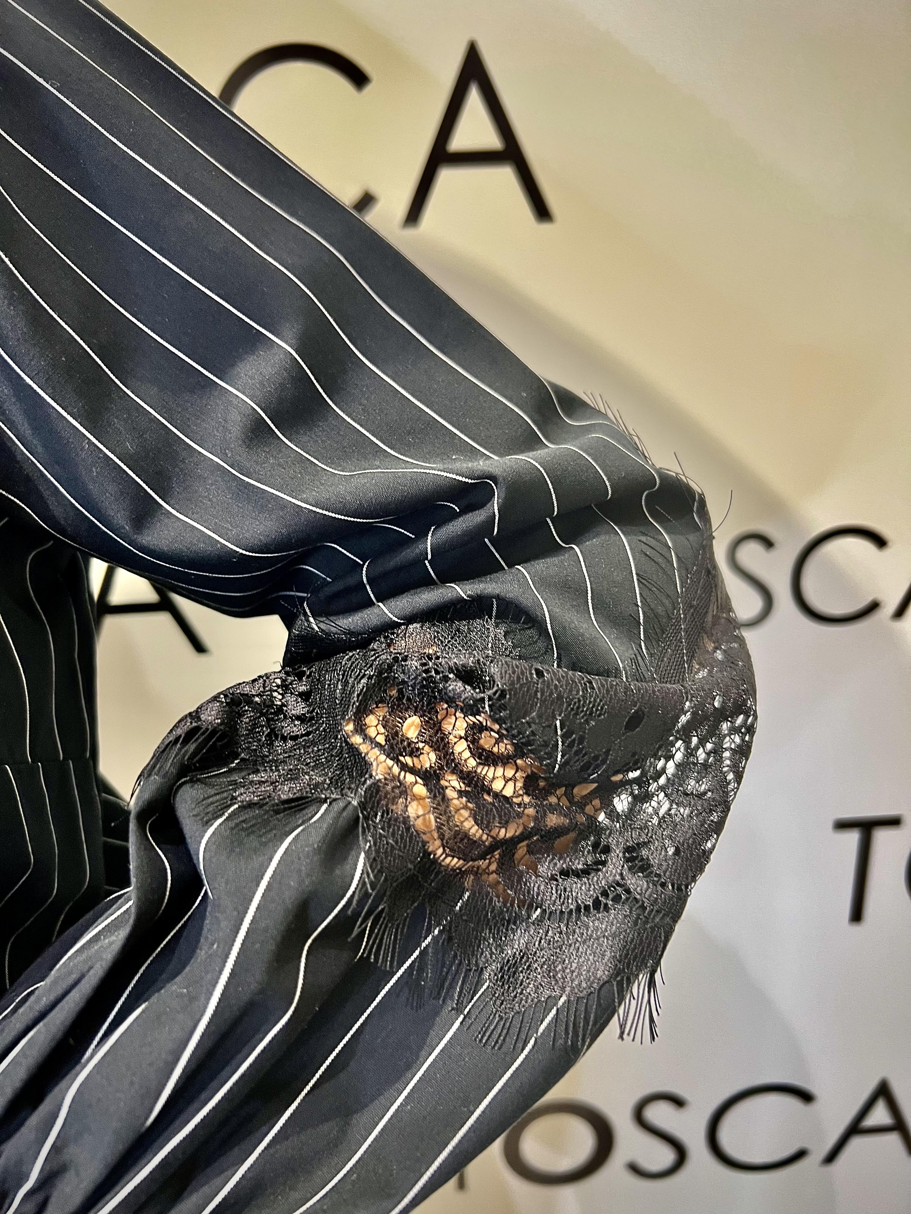 camicia con inserti in pizzo tensione in W25C580NERO TENSIONE IN