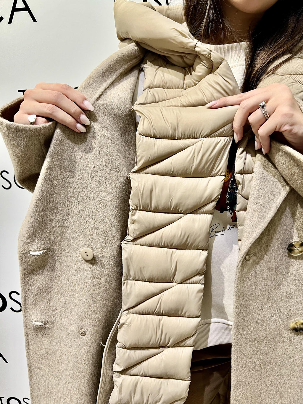 cappotto imbottito in ovatta TF0028BEIGE VICOLO