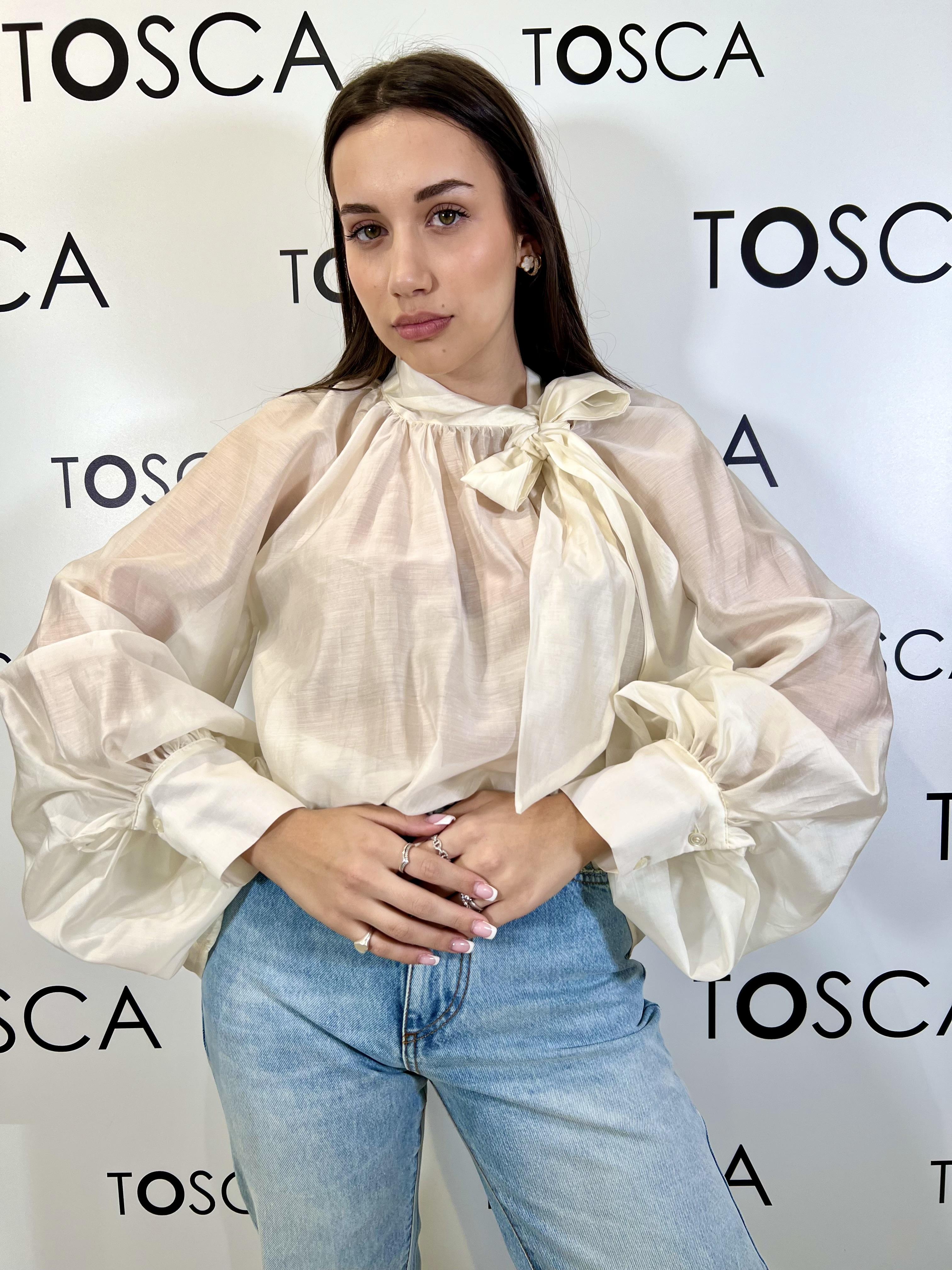 blusa con fiocco vicolo TAB0210AVORIO VICOLO